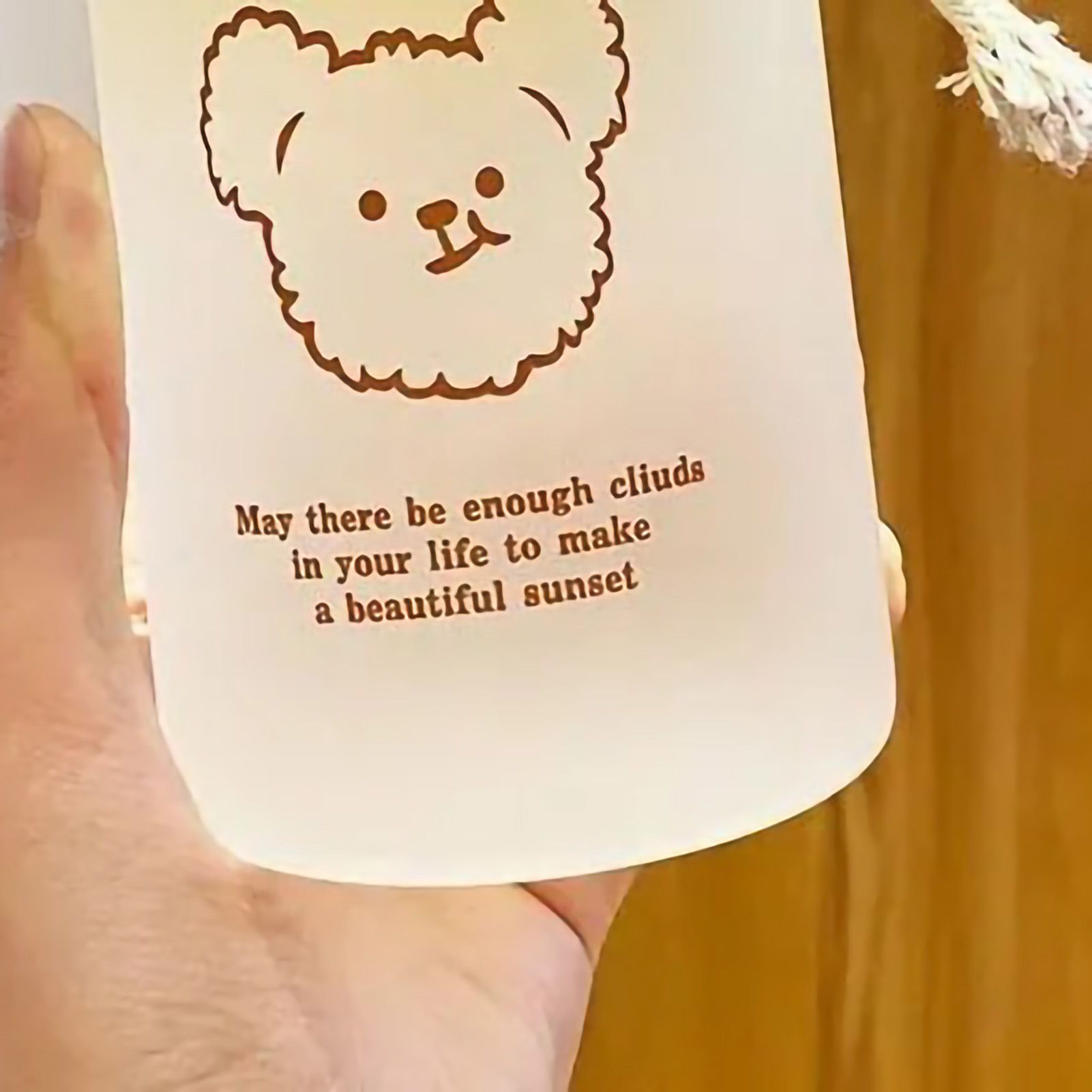 Kids Water Bottle Cute Cartoon Printing Handle Design Healthy Odorless Good Sealing Students Water Cup Bear Head - Image 2