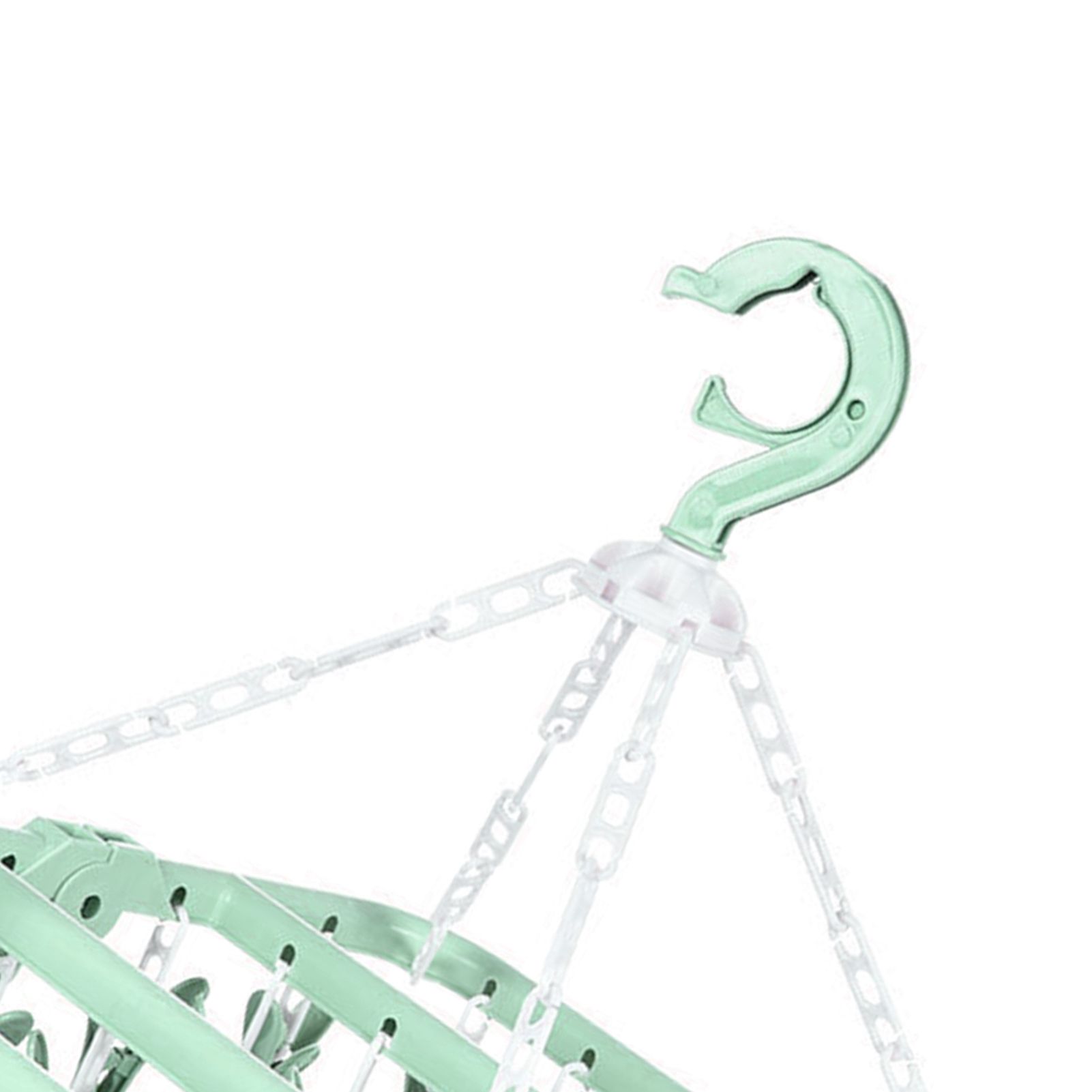 32 Clip Folding Hanger 360 Degree Rotation Household Laundry Clip Rack with Windproof Lock Drying Rack Green C0NCN - Image 4