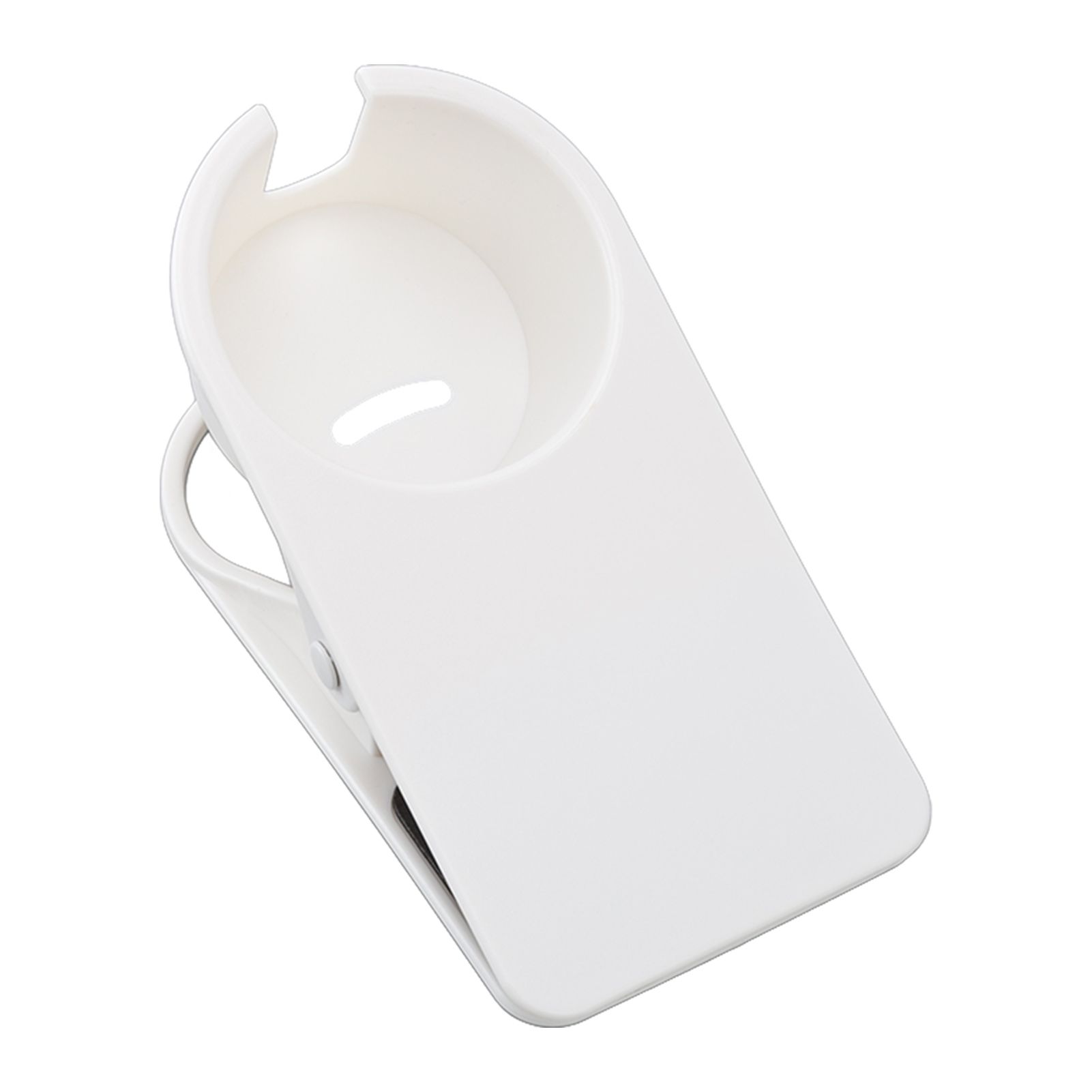 Cup Holder Clip Desk Side Glass Mug Bottle Clamp Stand Plastic for Home Office Storage White - Image 1