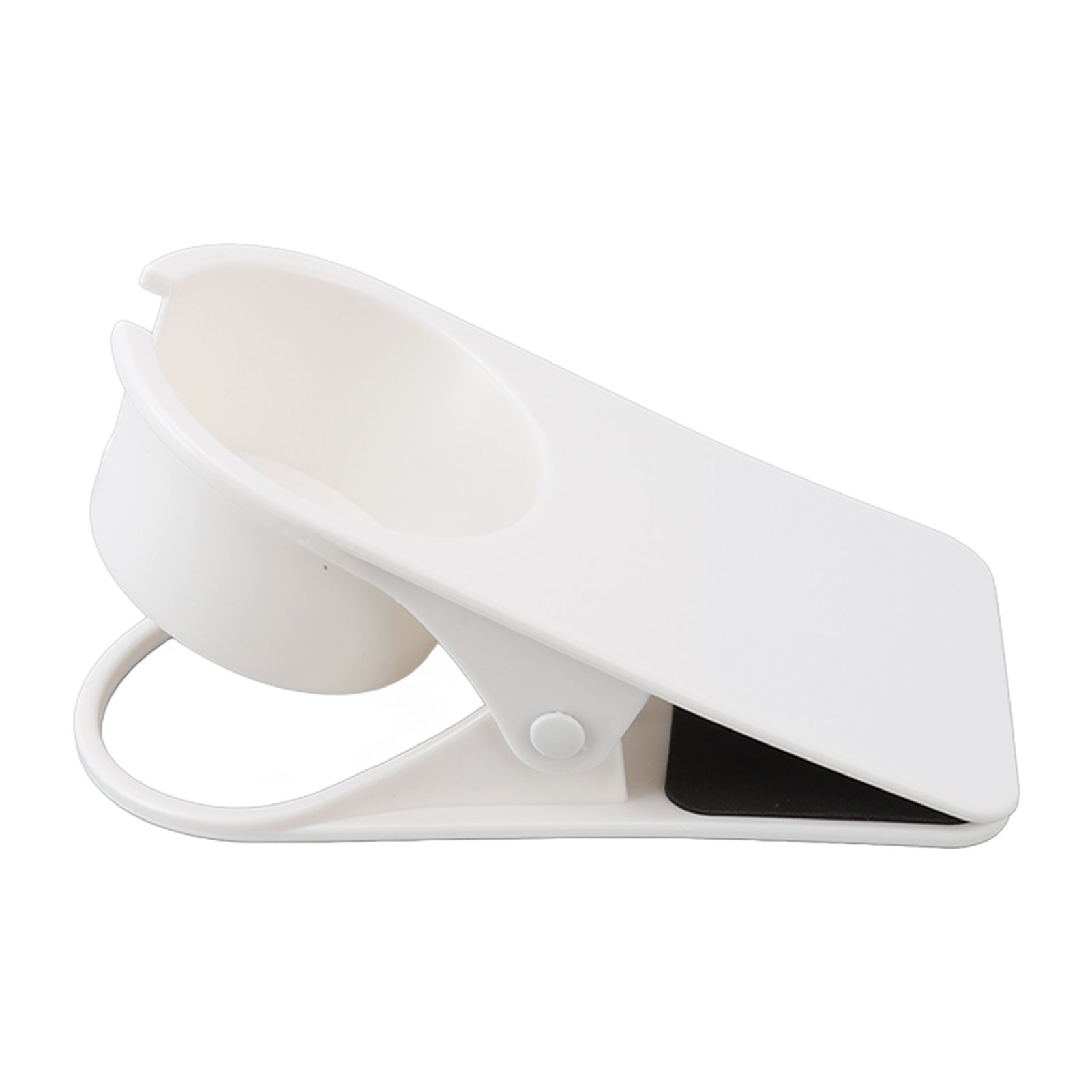 Cup Holder Clip Desk Side Glass Mug Bottle Clamp Stand Plastic for Home Office Storage White - Image 2