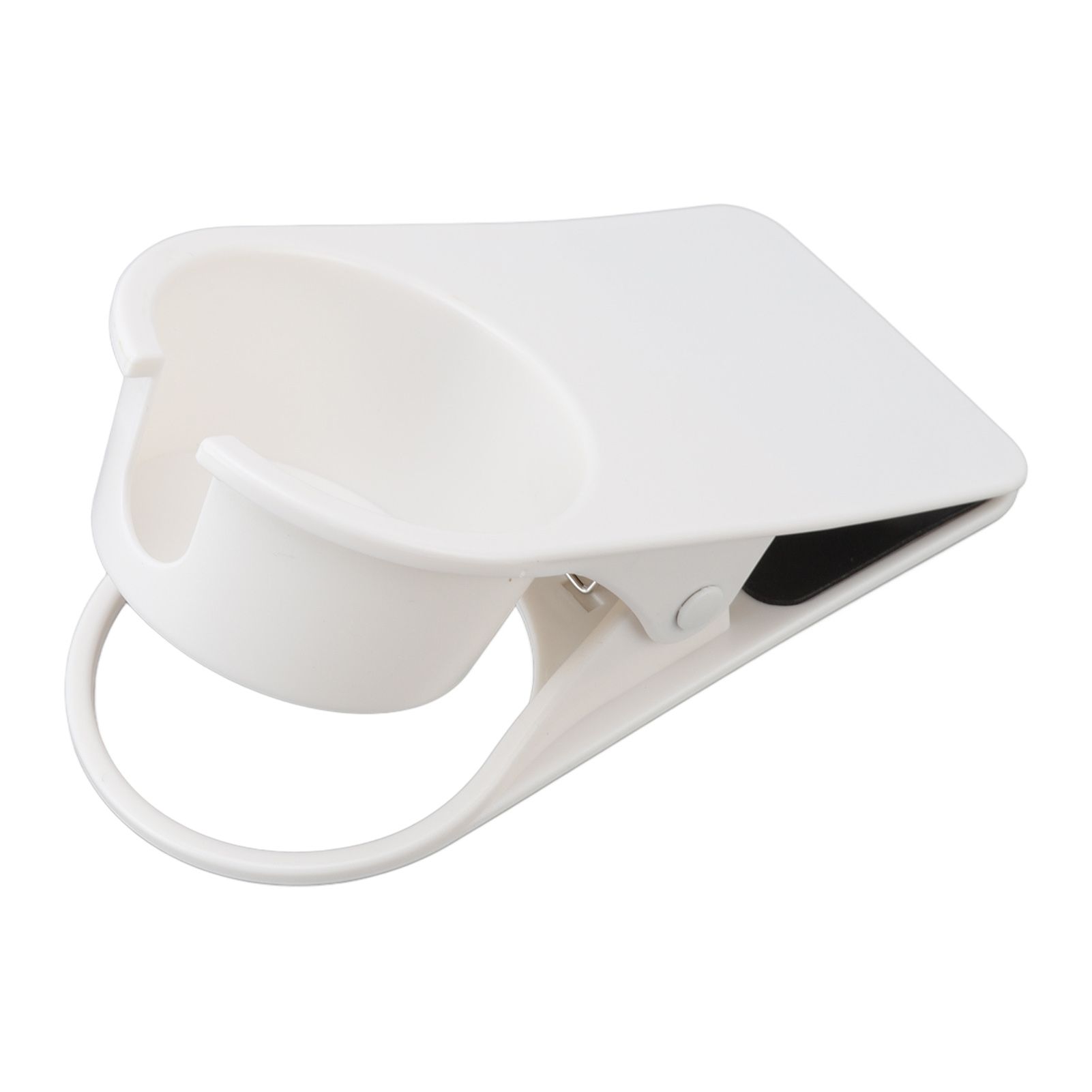 Cup Holder Clip Desk Side Glass Mug Bottle Clamp Stand Plastic for Home Office Storage White - Image 3