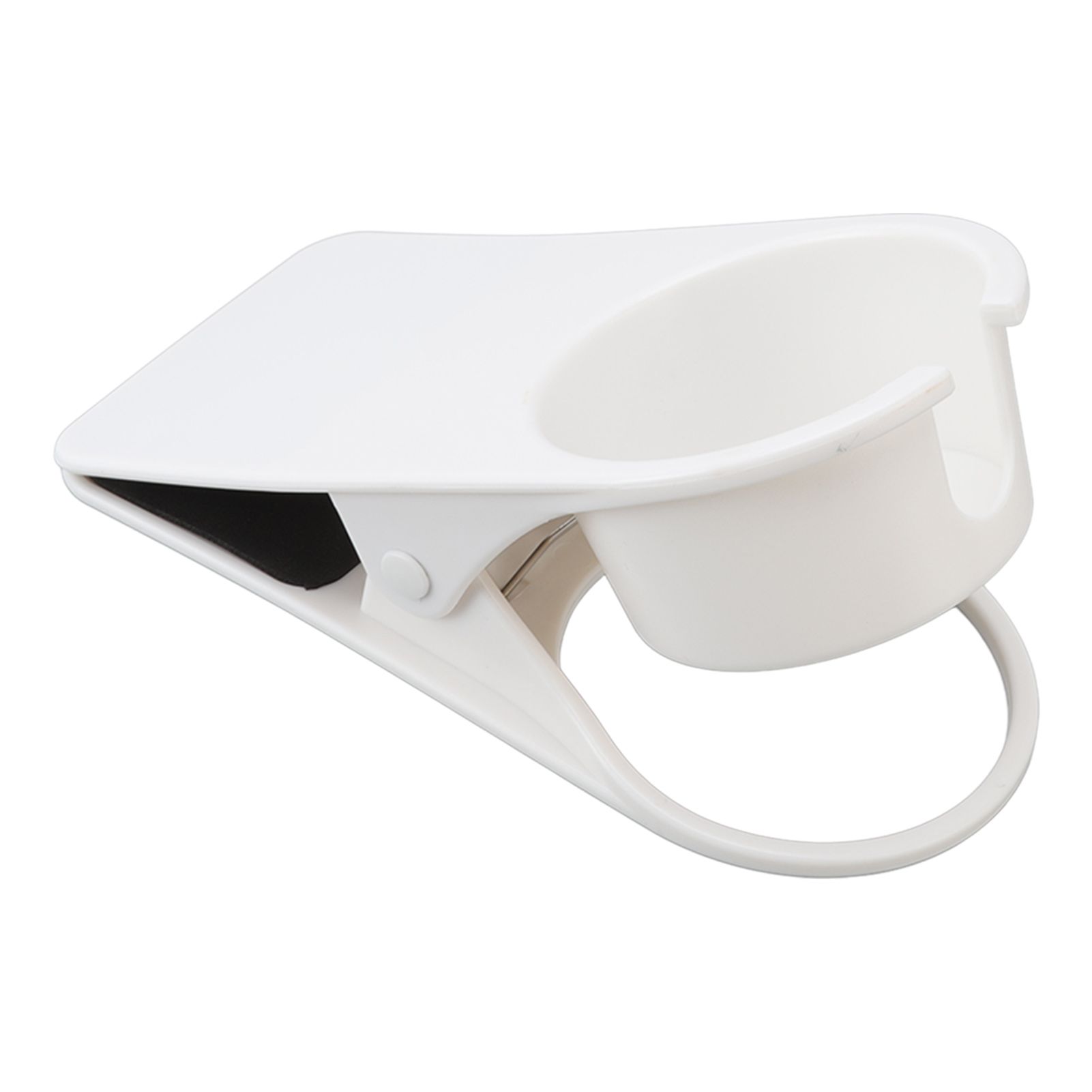 Cup Holder Clip Desk Side Glass Mug Bottle Clamp Stand Plastic for Home Office Storage White - Image 4