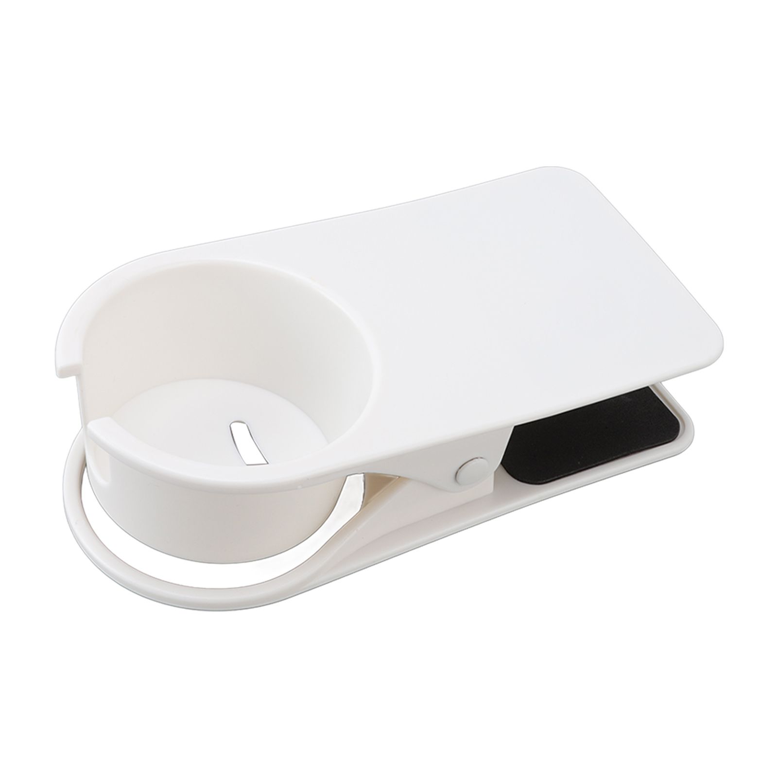 Cup Holder Clip Desk Side Glass Mug Bottle Clamp Stand Plastic for Home Office Storage White - Image 5