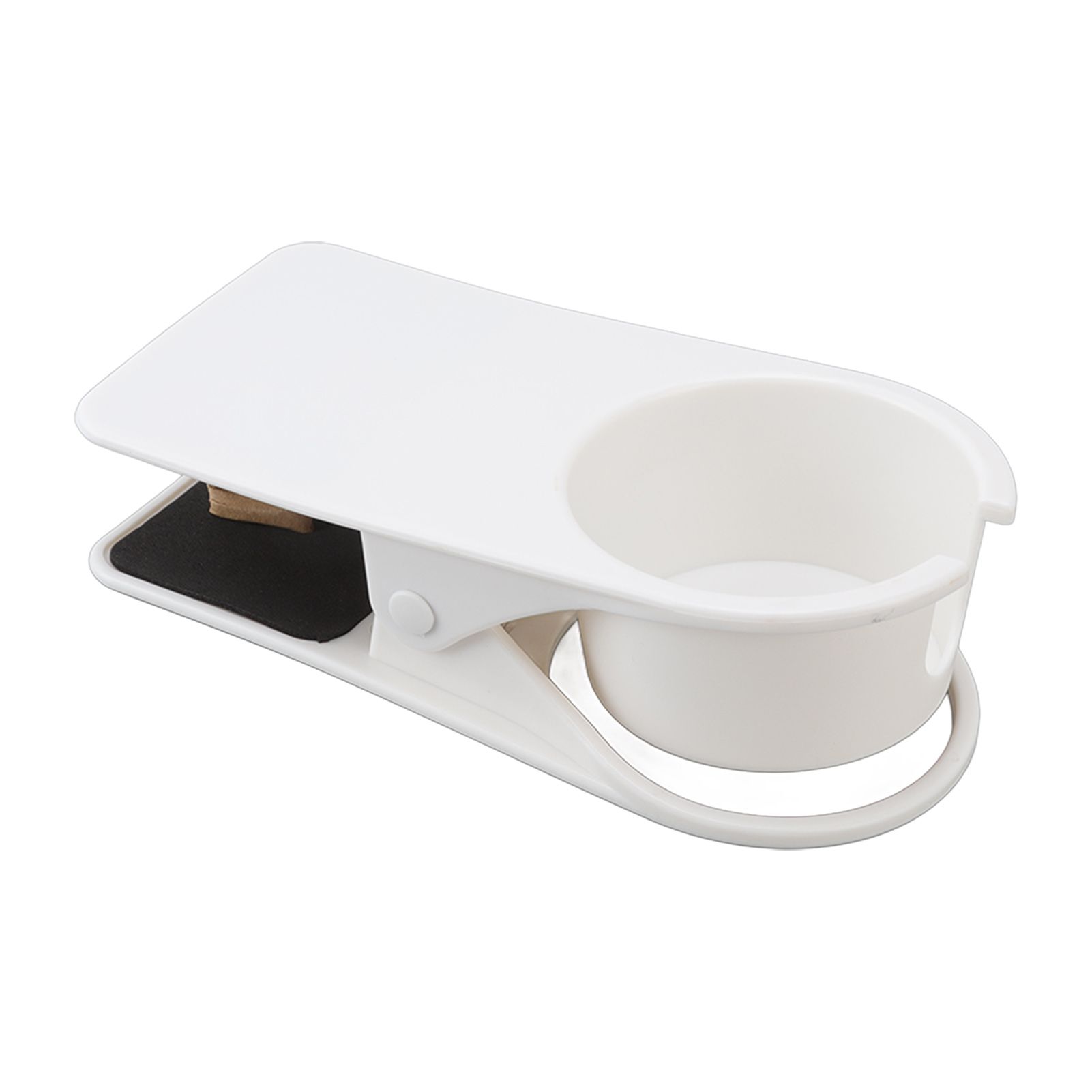 Cup Holder Clip Desk Side Glass Mug Bottle Clamp Stand Plastic for Home Office Storage White - Image 6