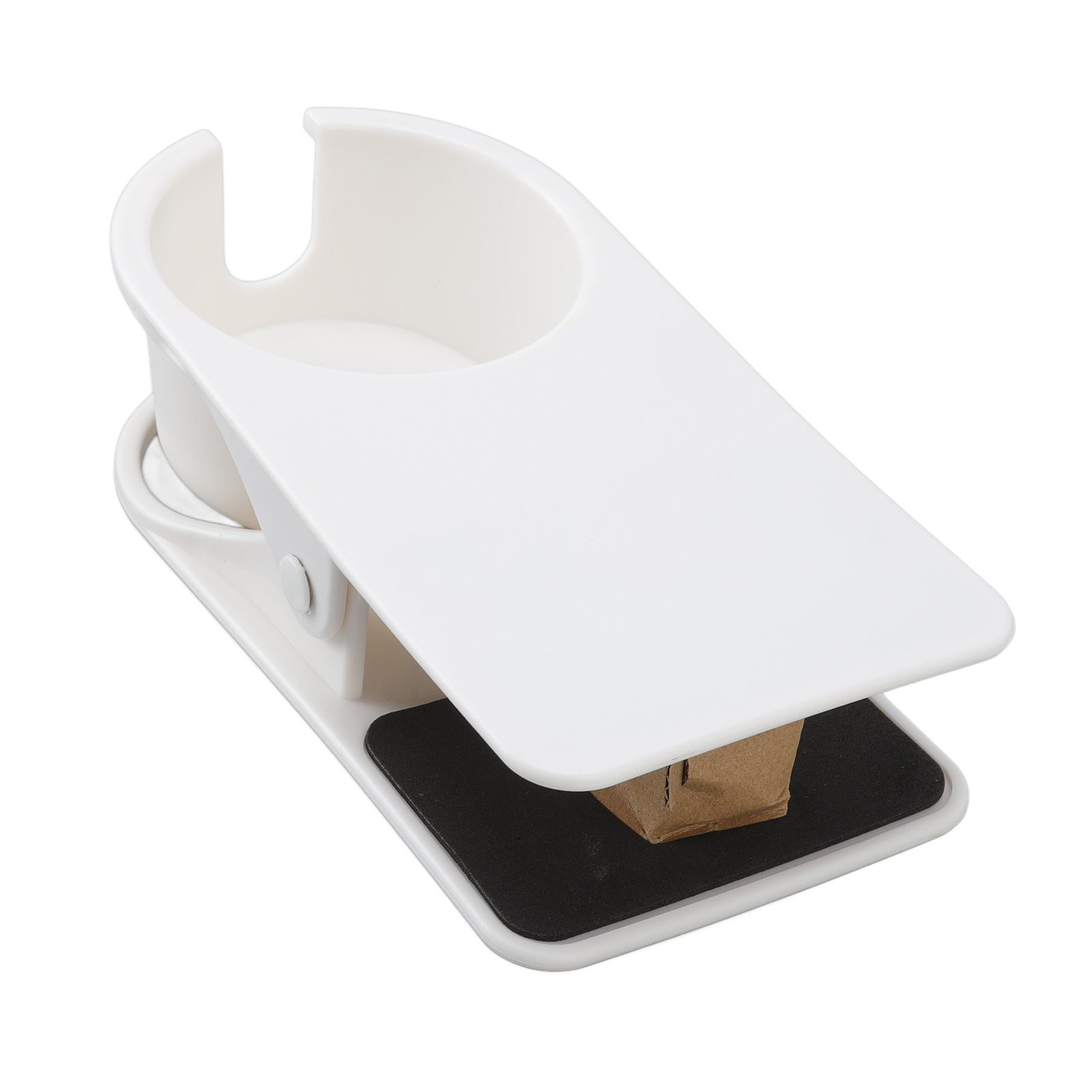 Cup Holder Clip Desk Side Glass Mug Bottle Clamp Stand Plastic for Home Office Storage White - Image 8