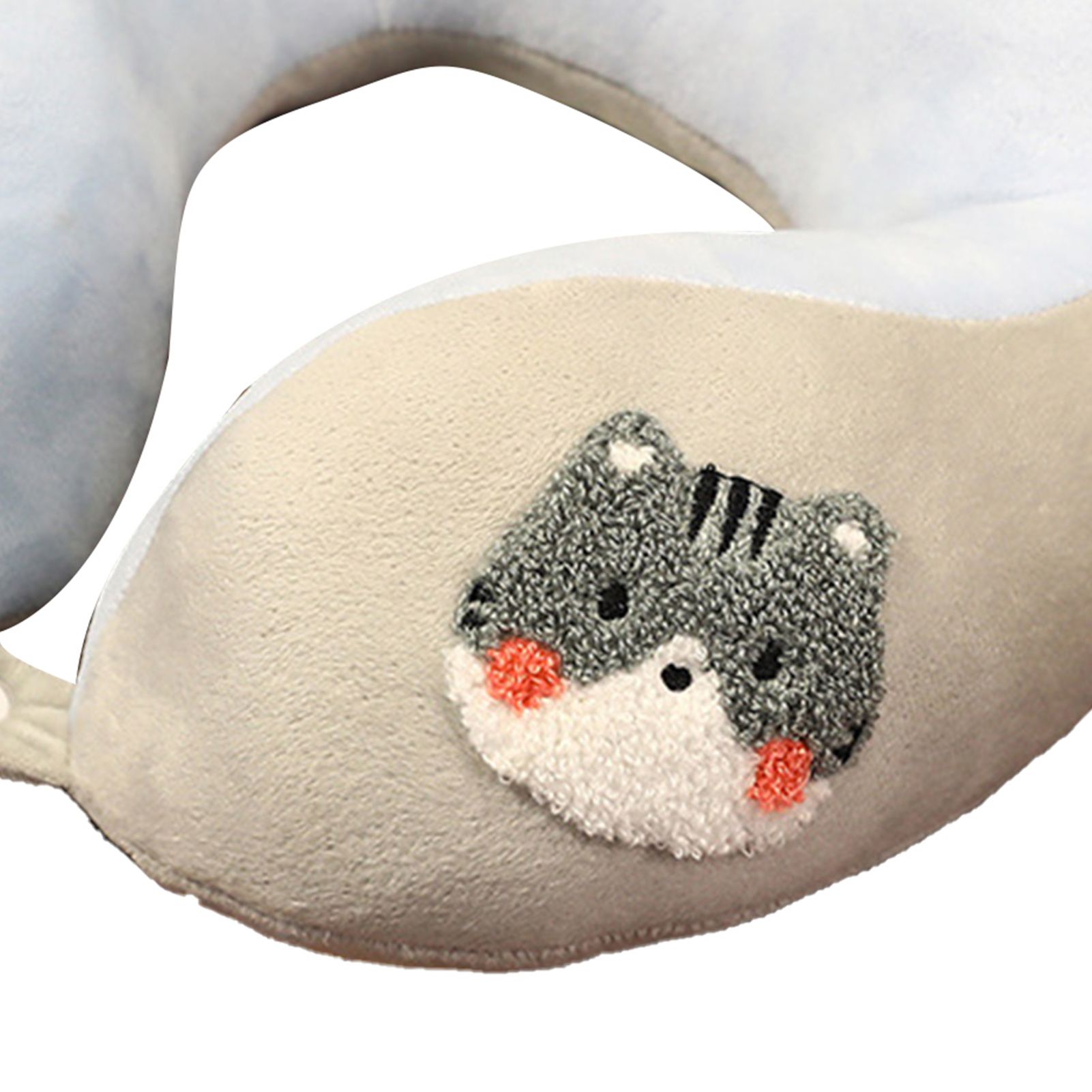 Neck Pillow Cute Animal High Resiliency U Shaped Headrest Airplane Pillow for Travel Office Cat About 30x30cm/11.8x11.8in - Image 3