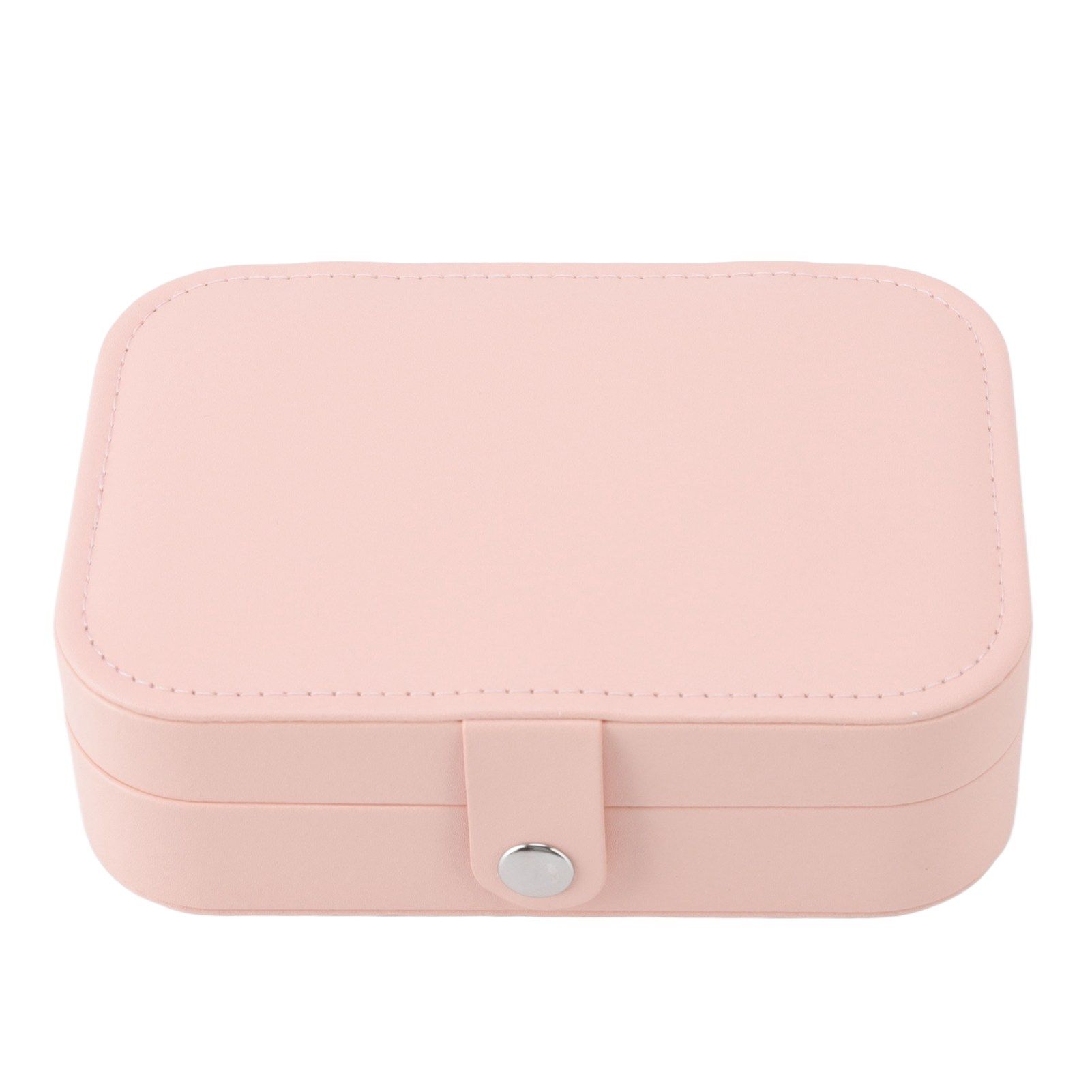 Jewelry Case Portable Beautiful Pink Necklace Ring Ear Stud Storage Box Adjustment Leather Travel Jewelry Case with Lock - Image 6