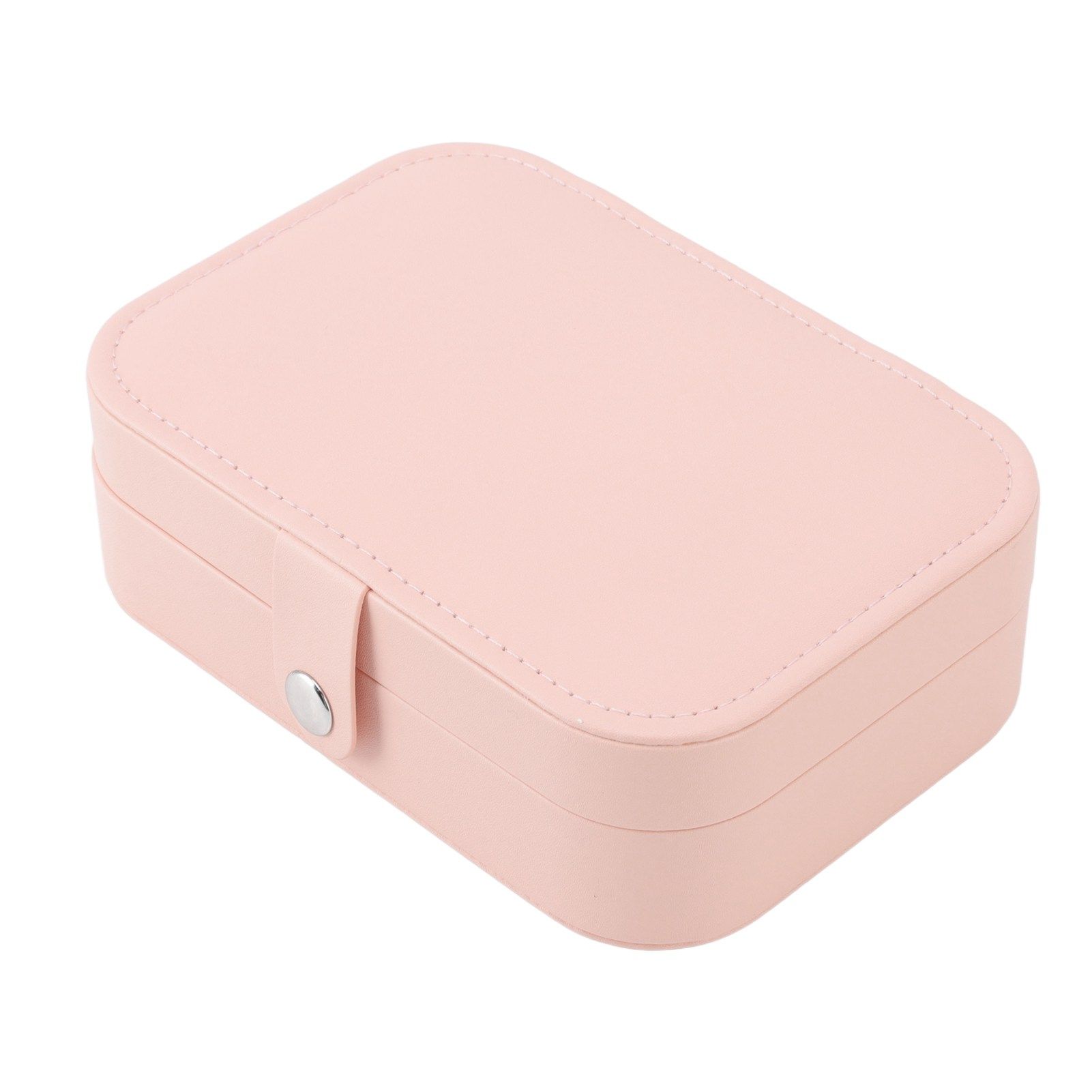 Jewelry Case Portable Beautiful Pink Necklace Ring Ear Stud Storage Box Adjustment Leather Travel Jewelry Case with Lock - Image 7