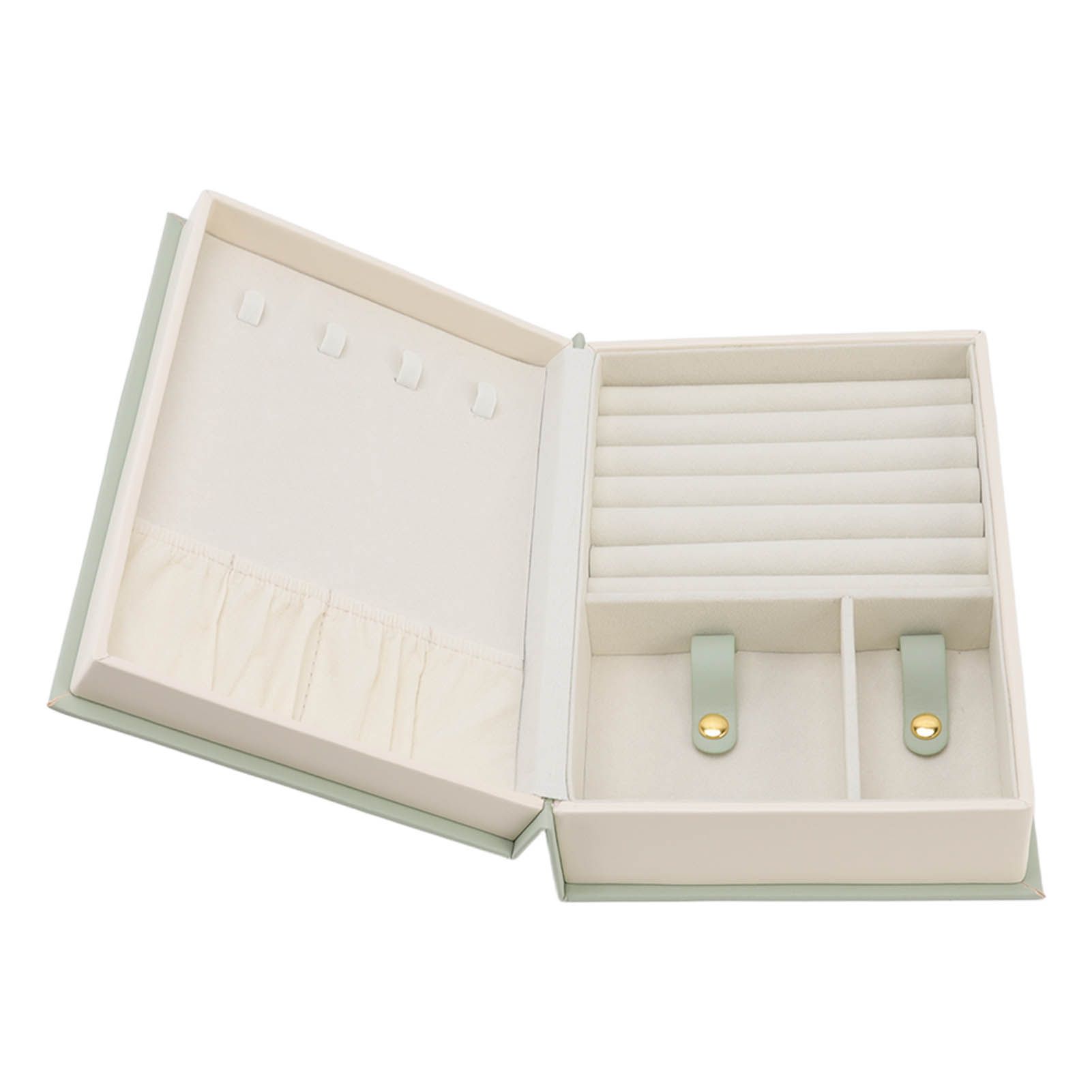 Jewellery Box Leather Jewelry Storage Case Large Capacity Portable for Earring Necklace - Image 4