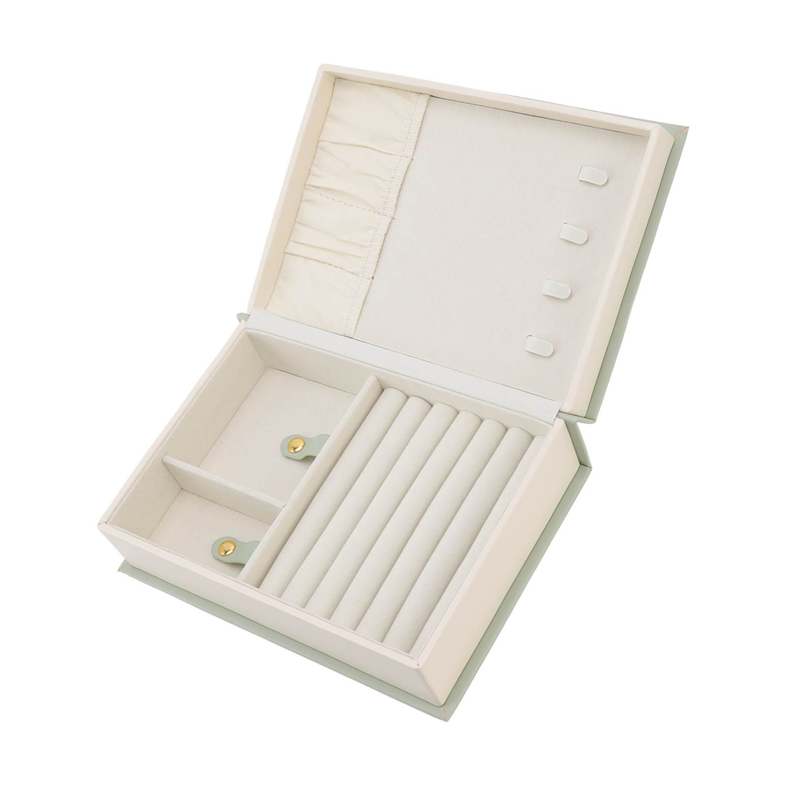 Jewellery Box Leather Jewelry Storage Case Large Capacity Portable for Earring Necklace - Image 5