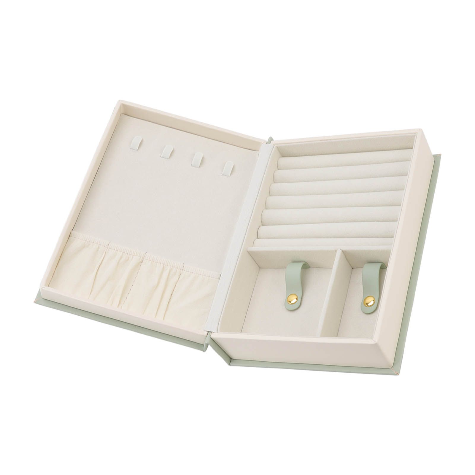 Jewellery Box Leather Jewelry Storage Case Large Capacity Portable for Earring Necklace - Image 8
