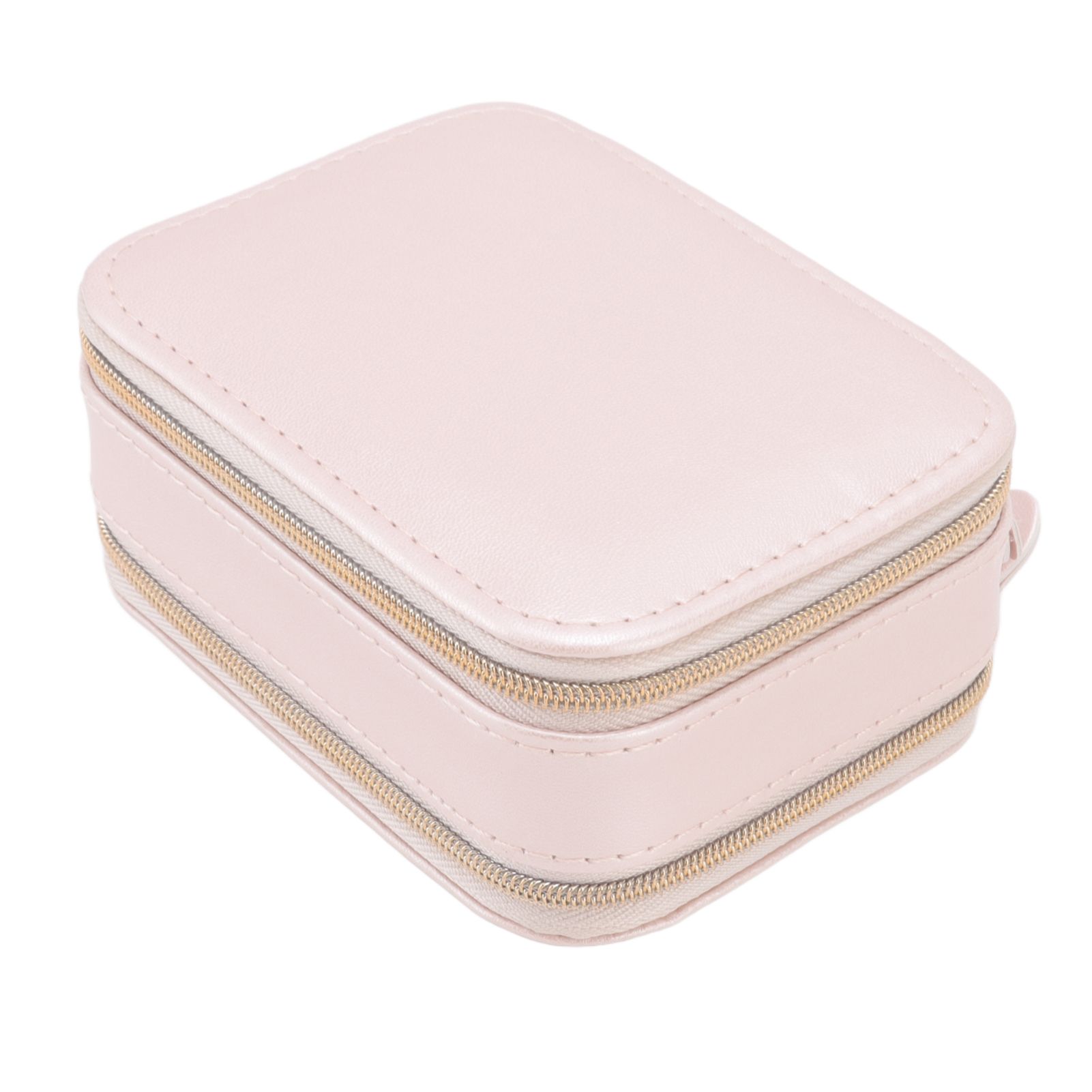 Jewelry Case Double Layer Portable Pink Necklace Hook Design Convenient Handle Travel Jewelry Box - Image 8