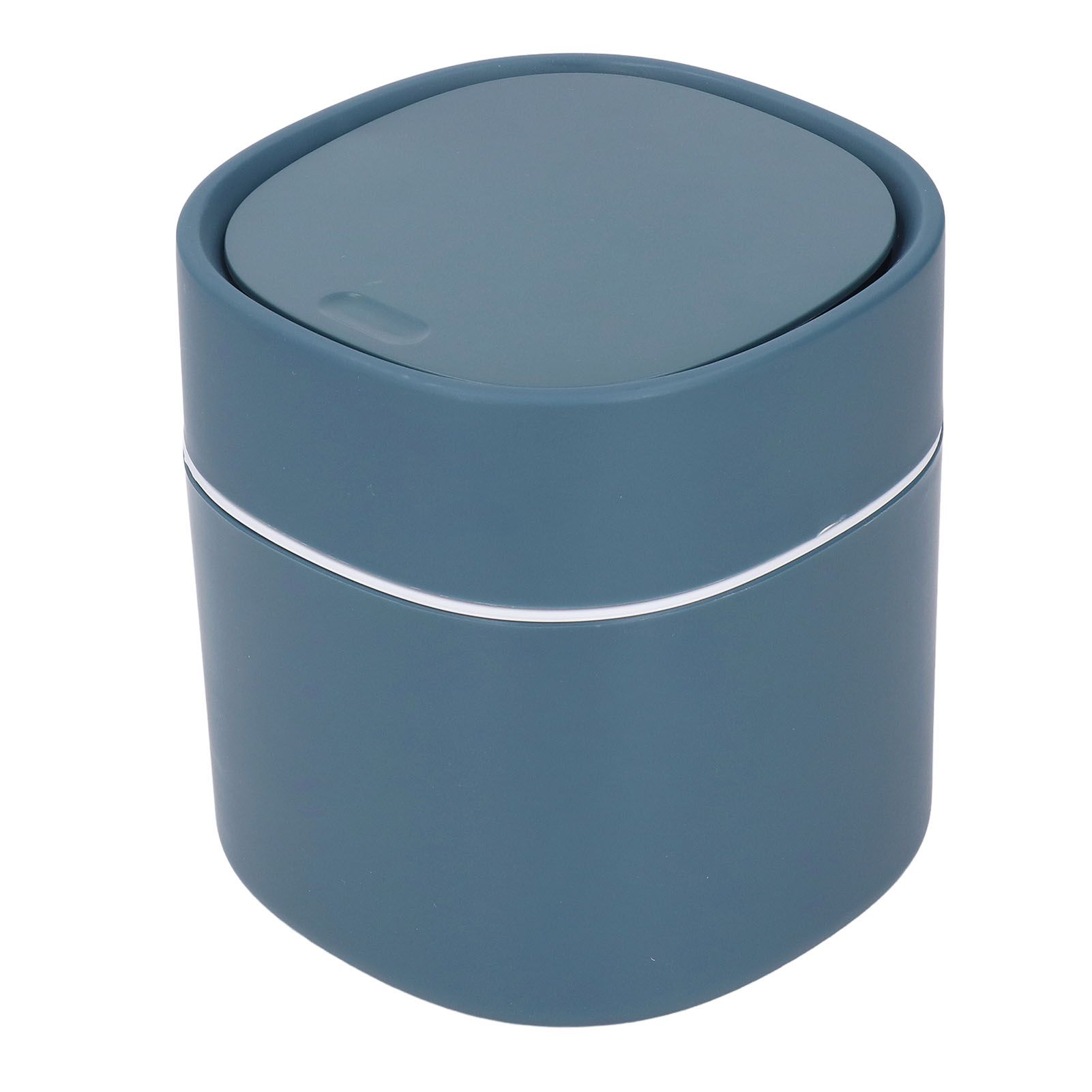 Mini Desktop Trash Can Debris Storage Cleaning Can with Lid for Coffee Table Dressing Table Desktop Countertop Blue - Image 2