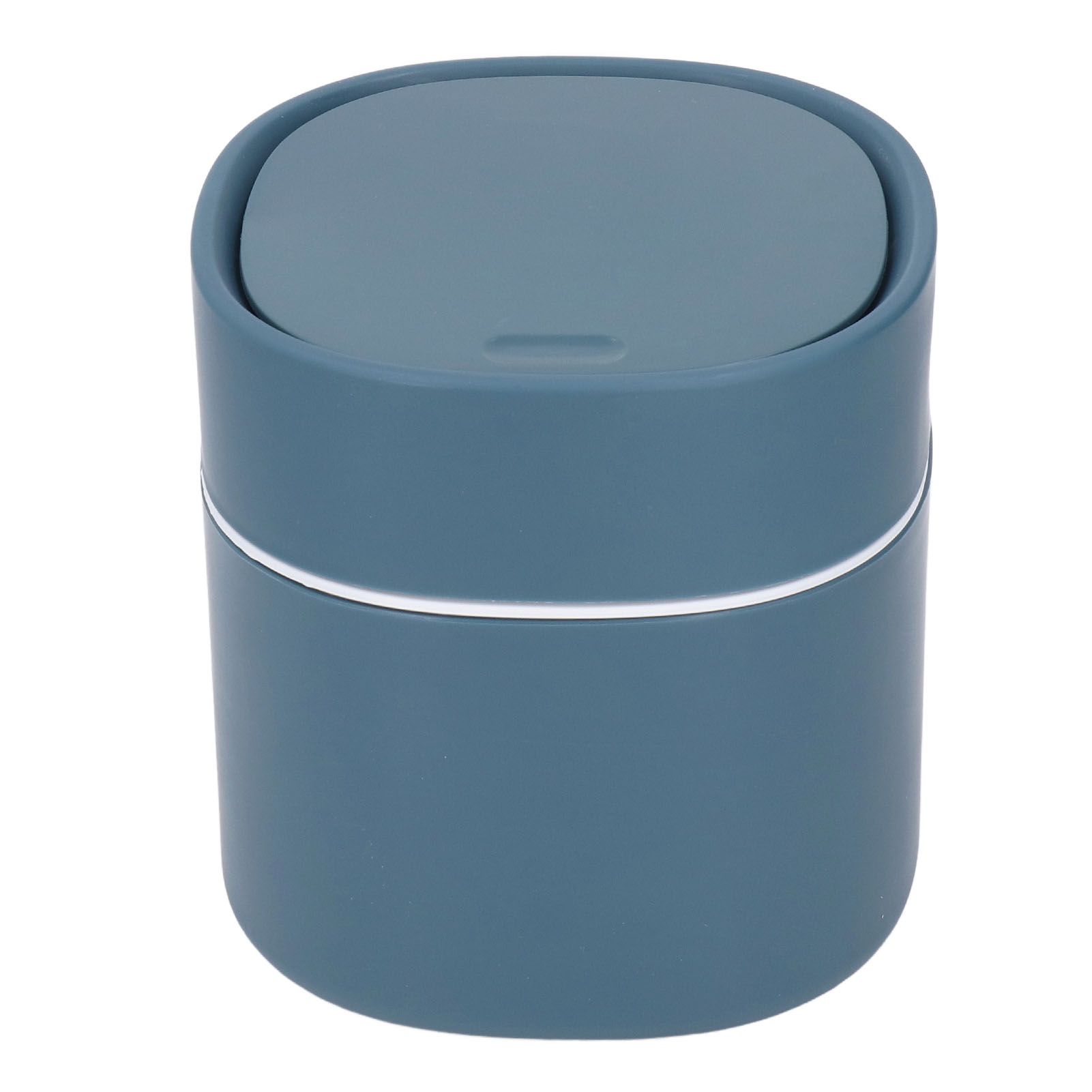 Mini Desktop Trash Can Debris Storage Cleaning Can with Lid for Coffee Table Dressing Table Desktop Countertop Blue - Image 4
