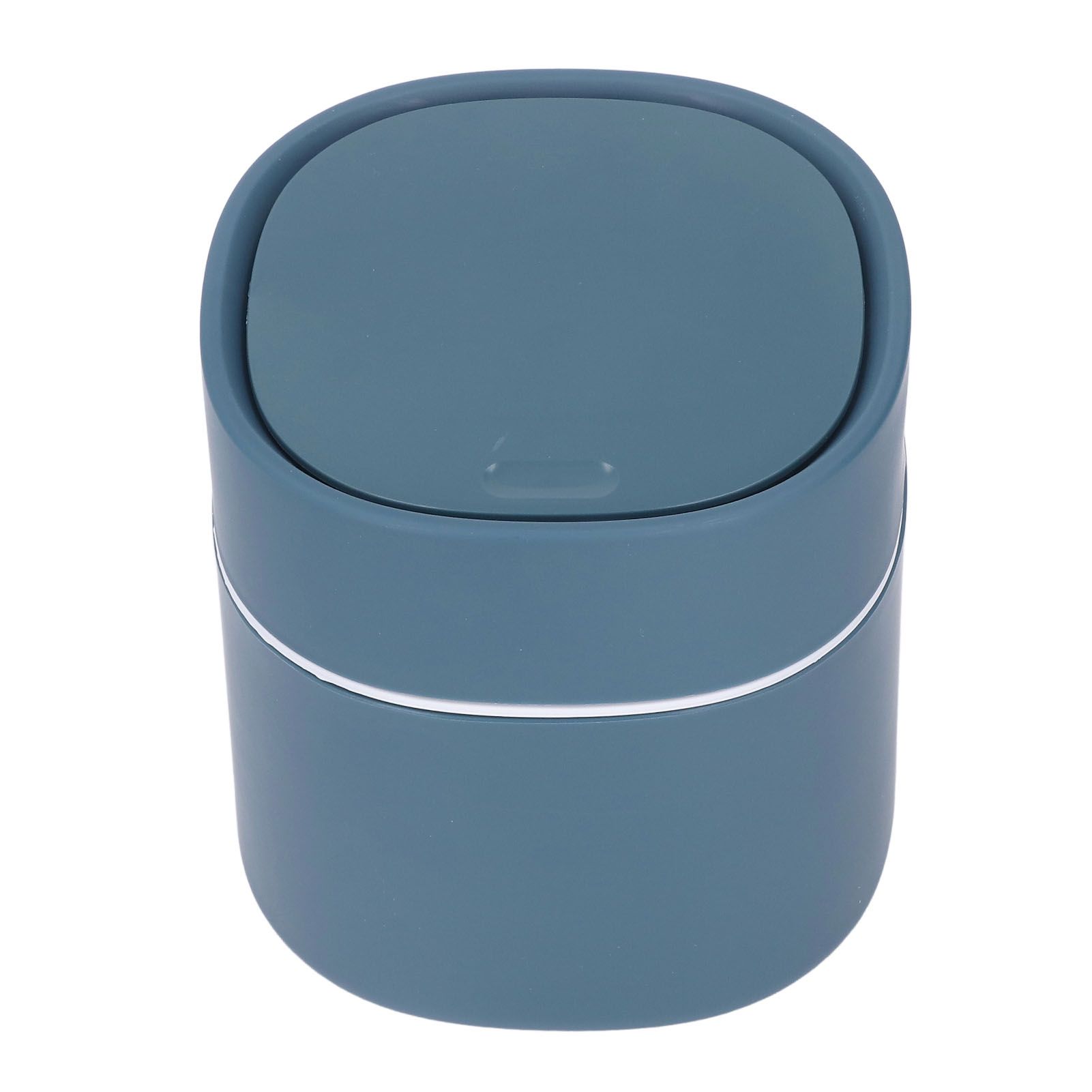 Mini Desktop Trash Can Debris Storage Cleaning Can with Lid for Coffee Table Dressing Table Desktop Countertop Blue - Image 5