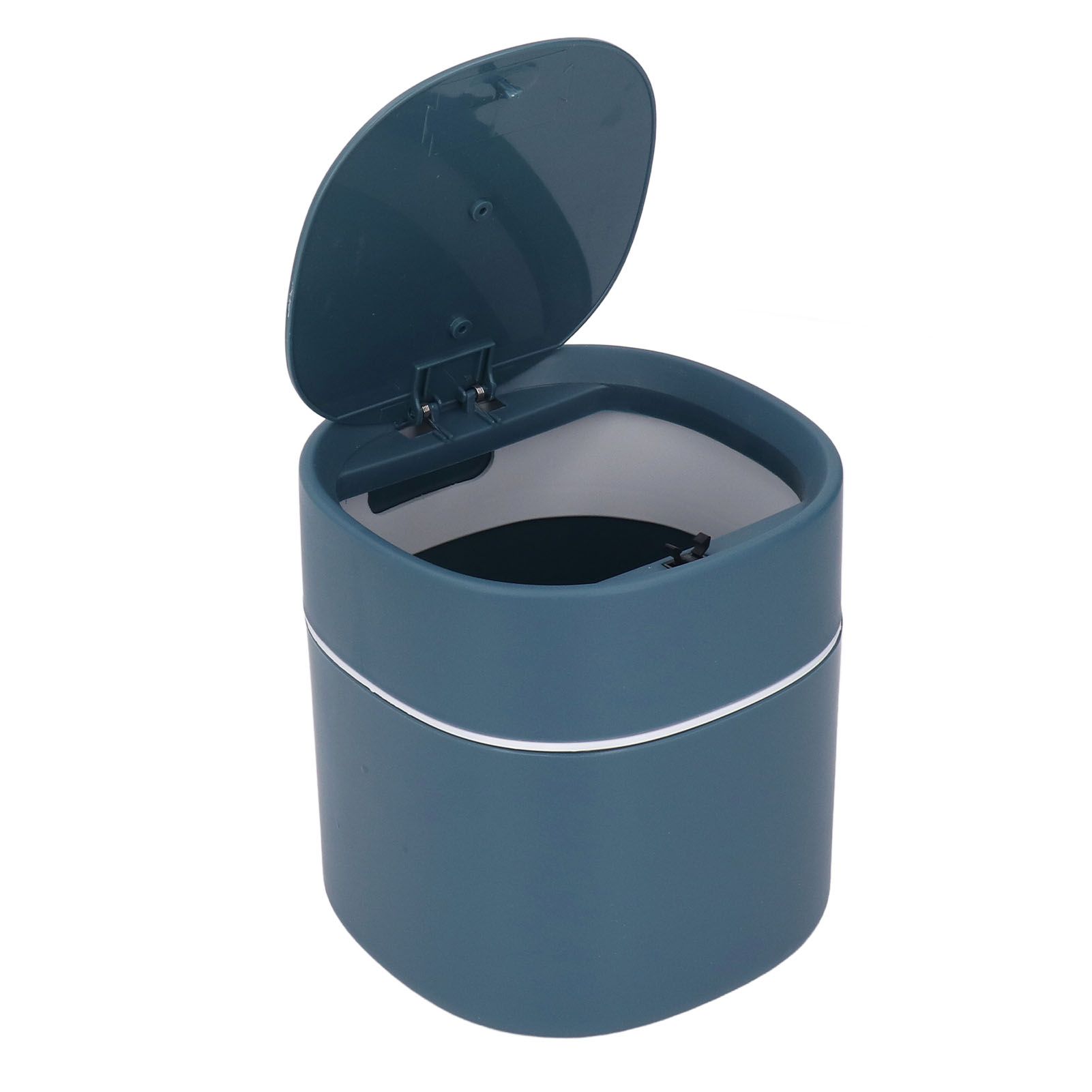 Mini Desktop Trash Can Debris Storage Cleaning Can with Lid for Coffee Table Dressing Table Desktop Countertop Blue - Image 7