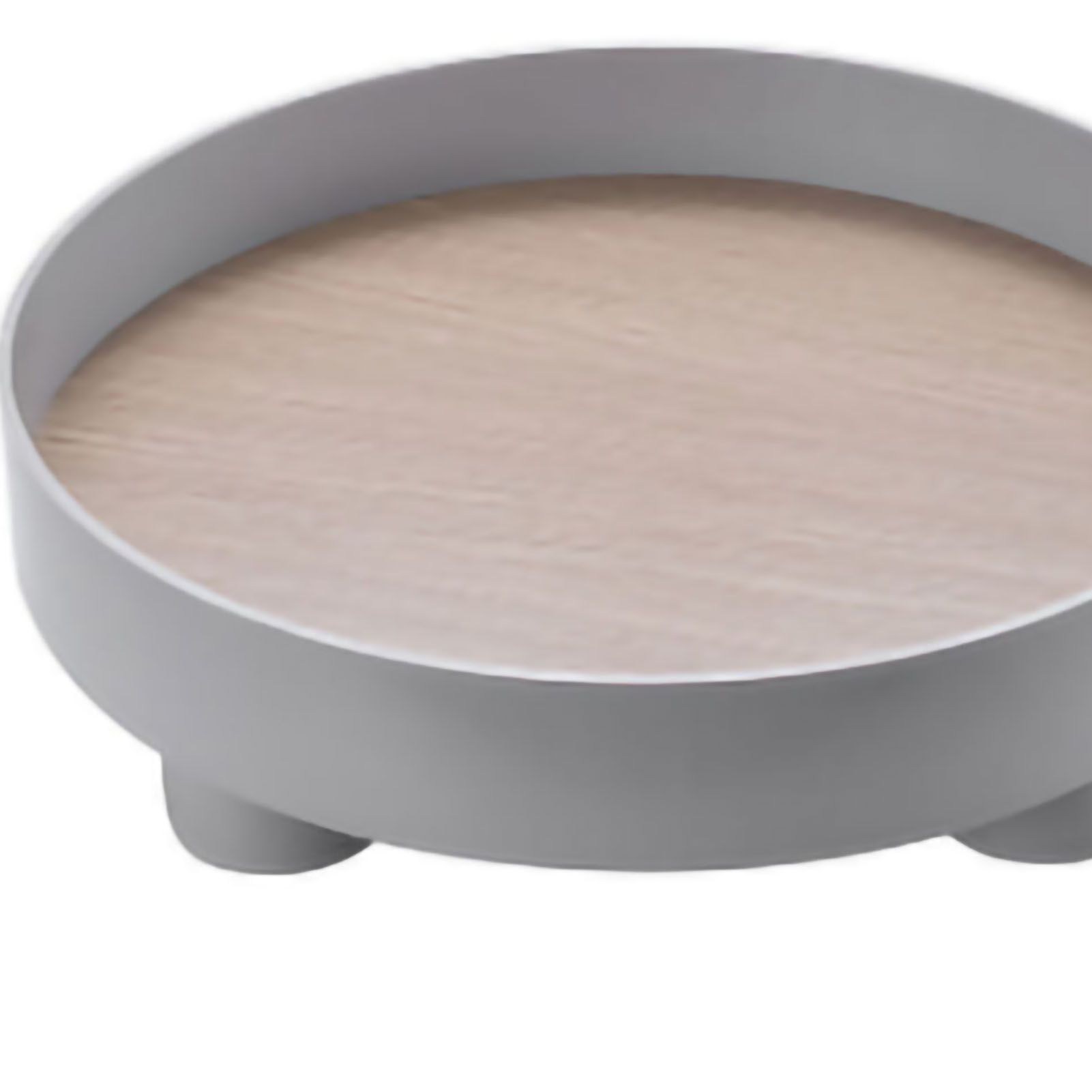 Round Plastic Serving Tray Cosmetic Storage Table Desk Organizer Container for Snack Food Ornaments Vanity Default Grey - Image 2