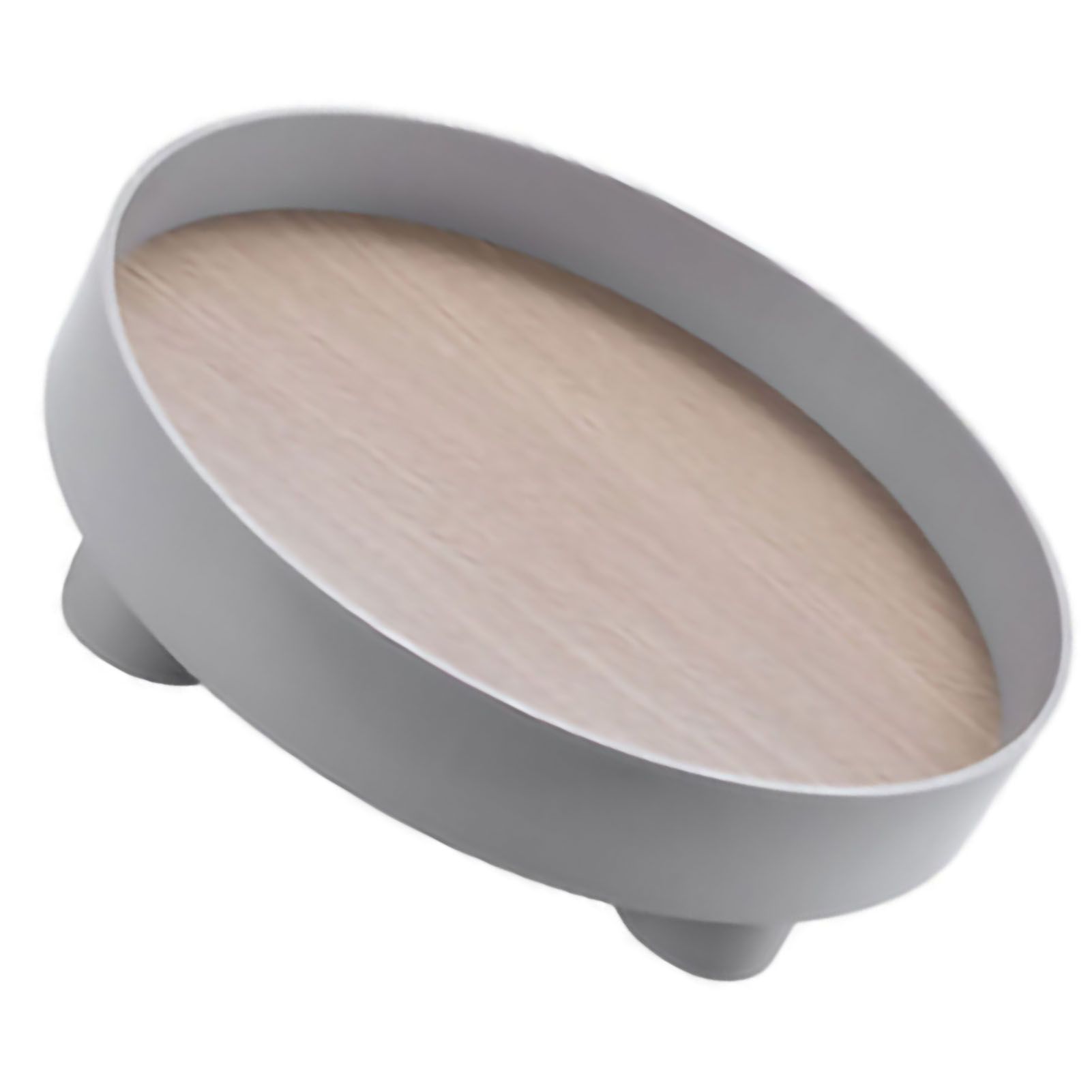 Round Plastic Serving Tray Cosmetic Storage Table Desk Organizer Container for Snack Food Ornaments Vanity Default Grey - Image 3