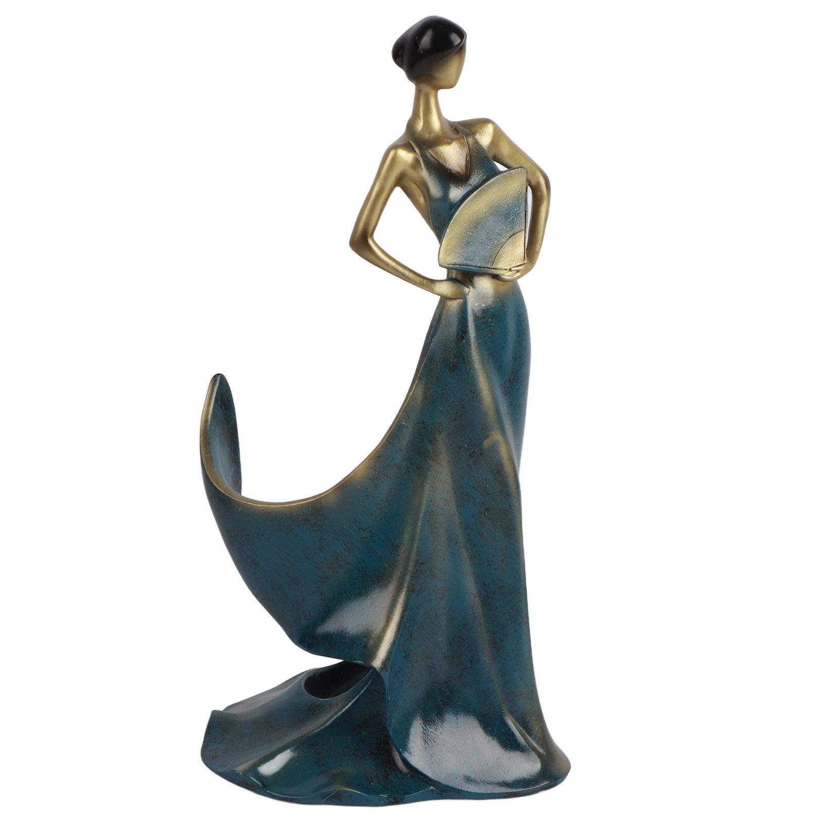 Dancing Girl Figurines Wine Holder Statue Synthetic Resin Wine Bottle Rack Stand for Bar Counter Home Decoration Blue - Image 1