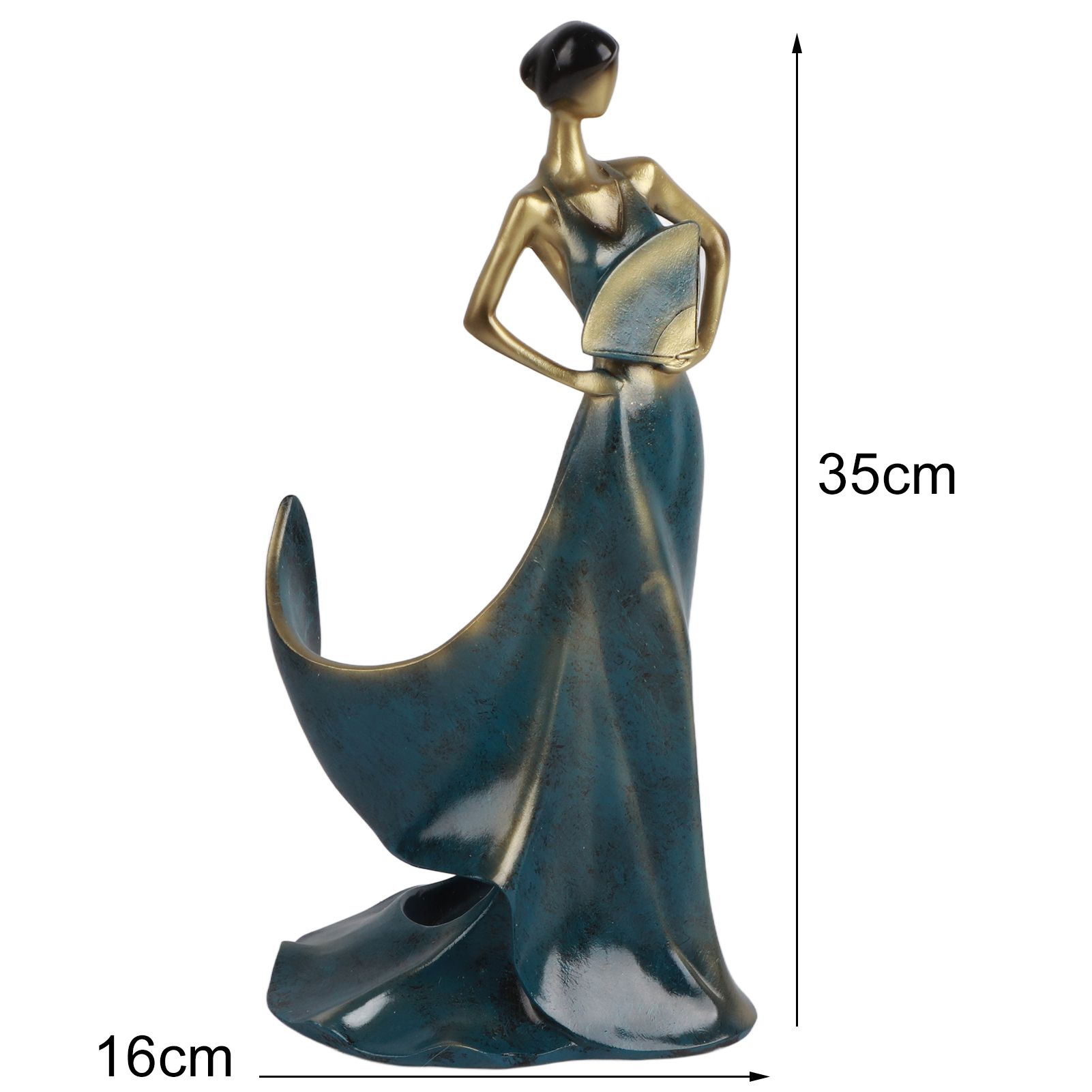 Dancing Girl Figurines Wine Holder Statue Synthetic Resin Wine Bottle Rack Stand for Bar Counter Home Decoration Blue - Image 2