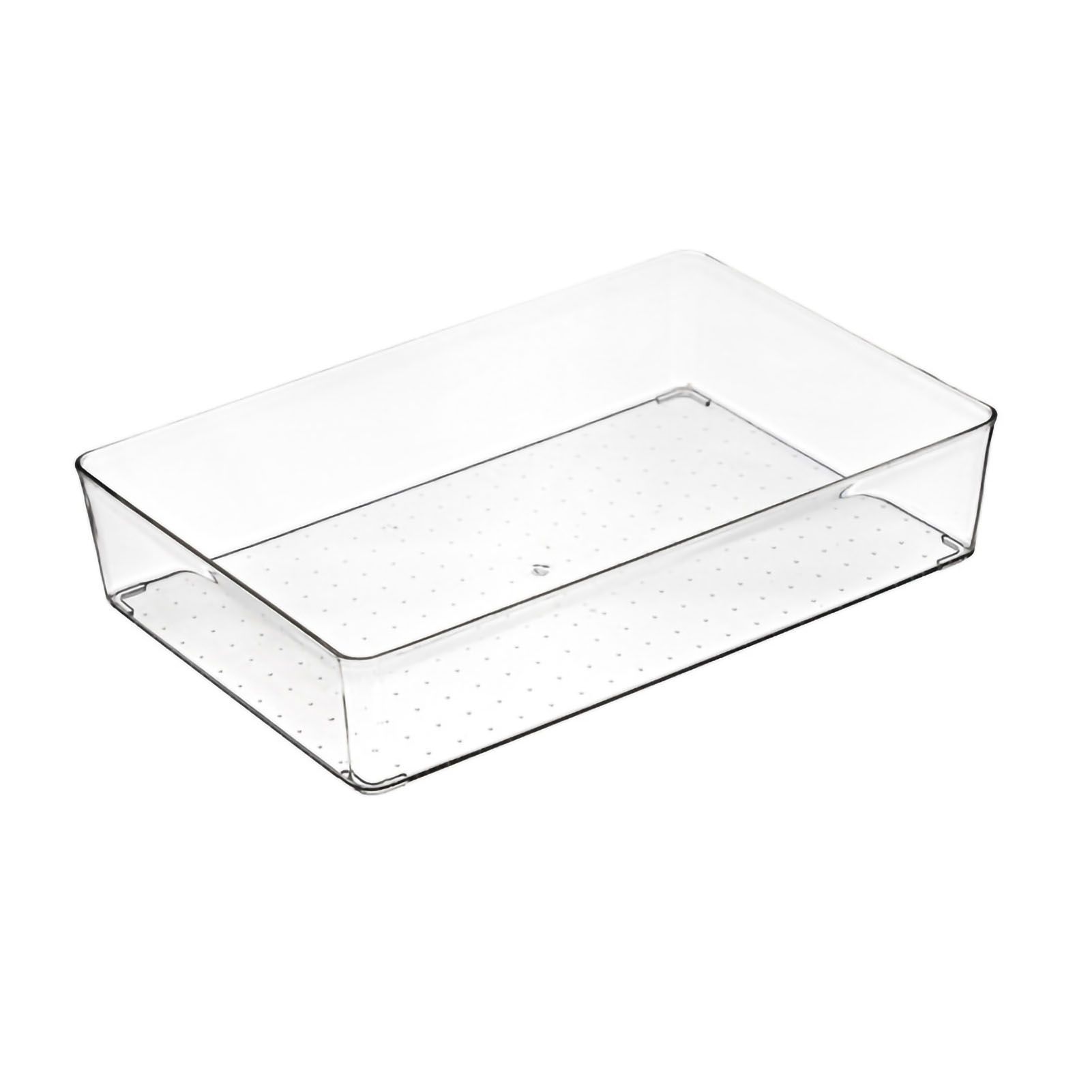Drawer Storage Trays Durable Transparent Plastic Drawer Storage Divid Box for Kitchen Large Square Box - Image 1