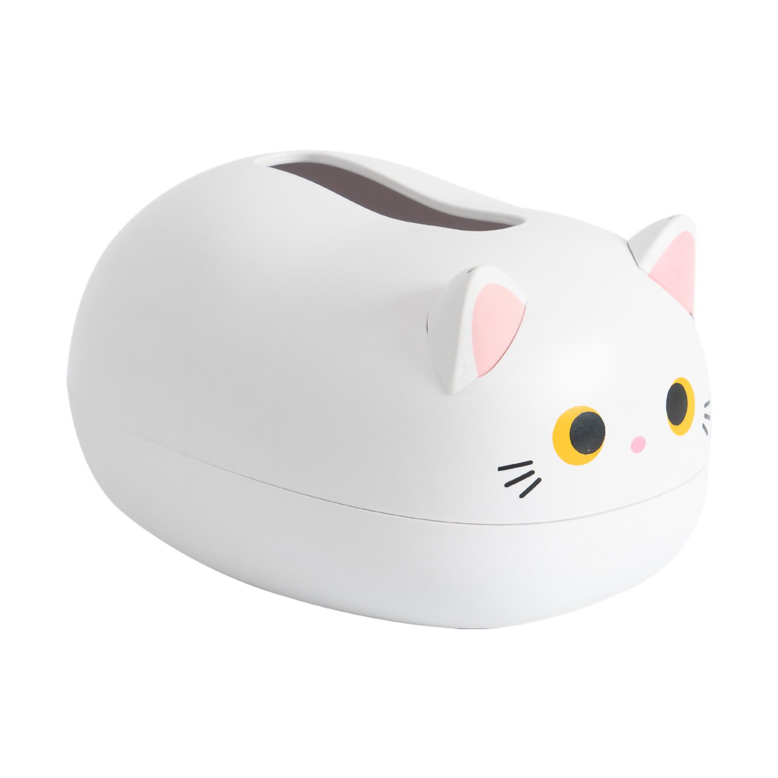 Desktop Tissue Storage Box Plastic Multifunction Facial Napkin Dispenser Holder for Kitchen Bathroom White - Image 1