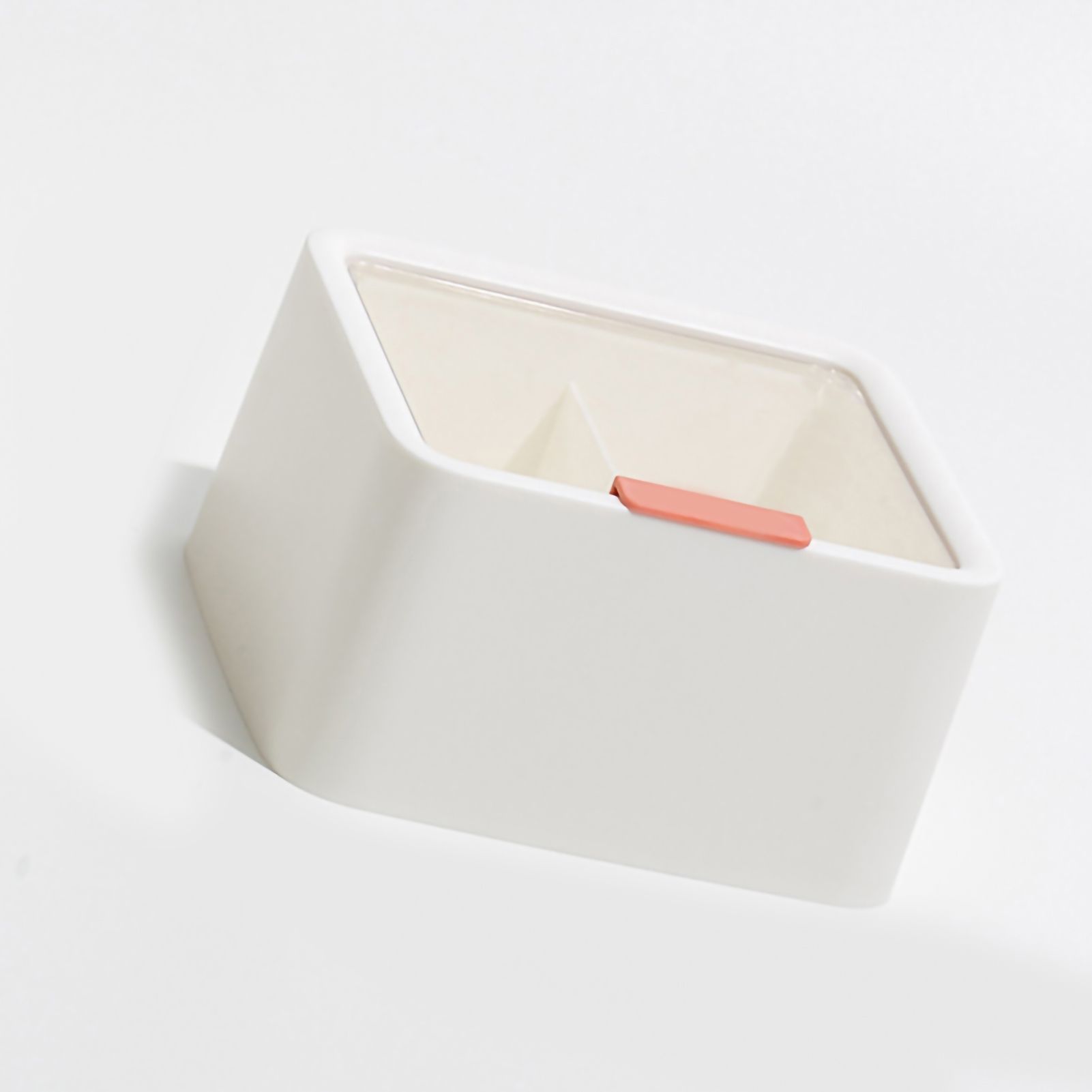Cosmetic Storage Box Plastic Dustproof Double Grids Makeup Container with Lid for Makeup Cotton Swab Dental Floss White - Image 2