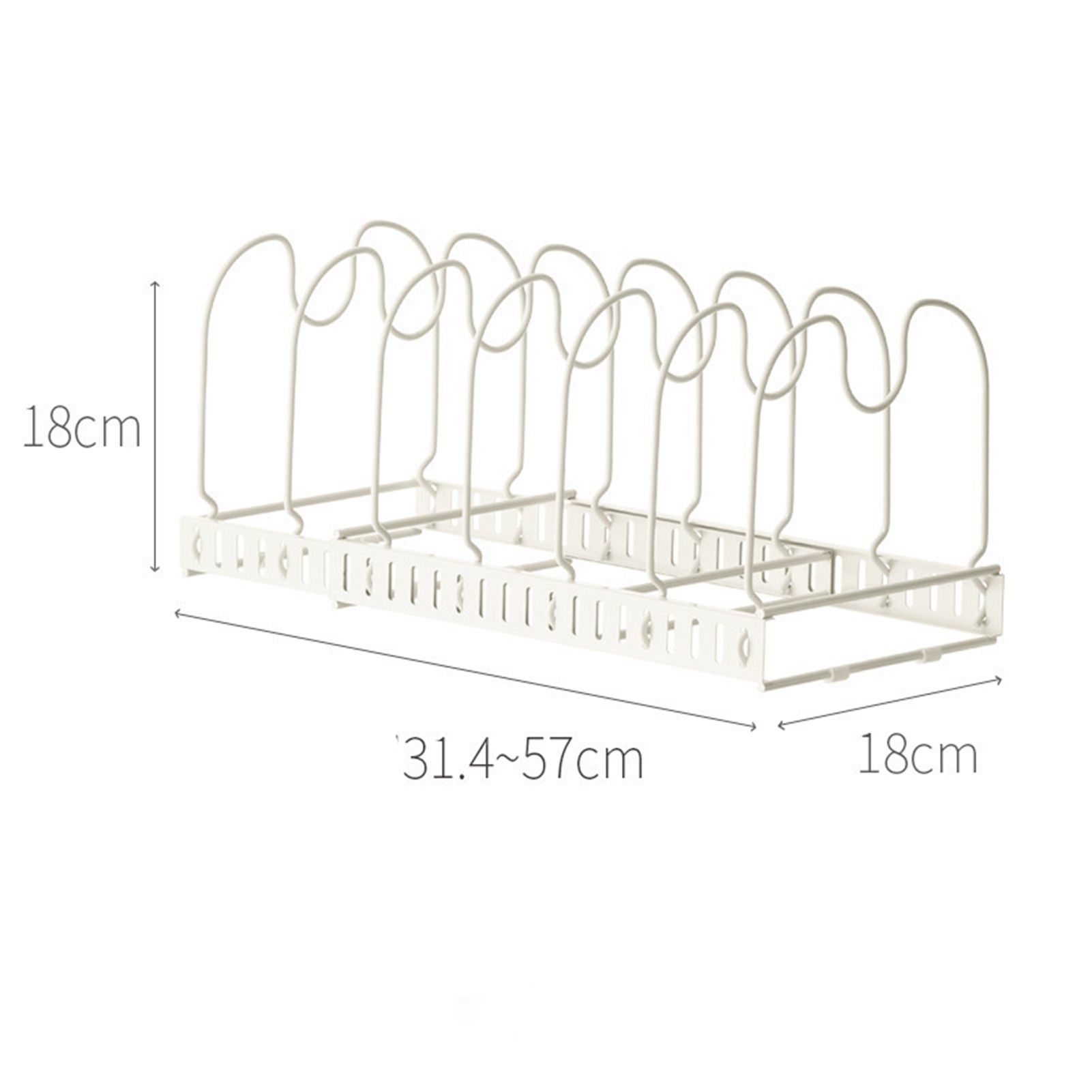 Pot Lid Rack Iron Retractable Pot Lid Organizer Holder for Multiple Cookware Universal Black - Image 6