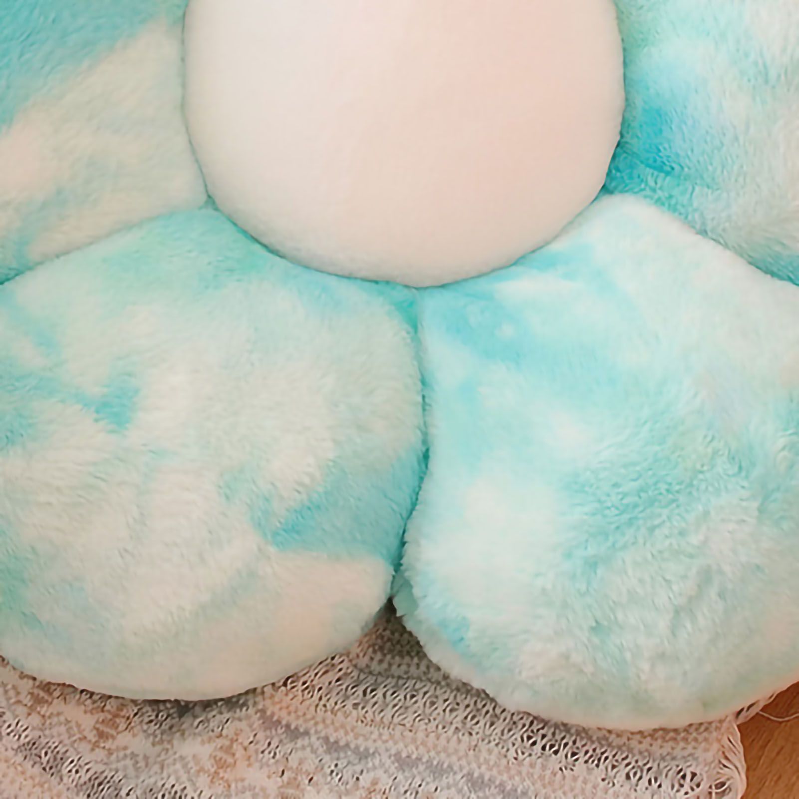 Flower Plush Pillow Soft Comfortable Colorful Flower Cushion Plush Pillow Home Sofa Flower Pillow Birthday Gift Blue 50cm 0.45Kg - Image 2
