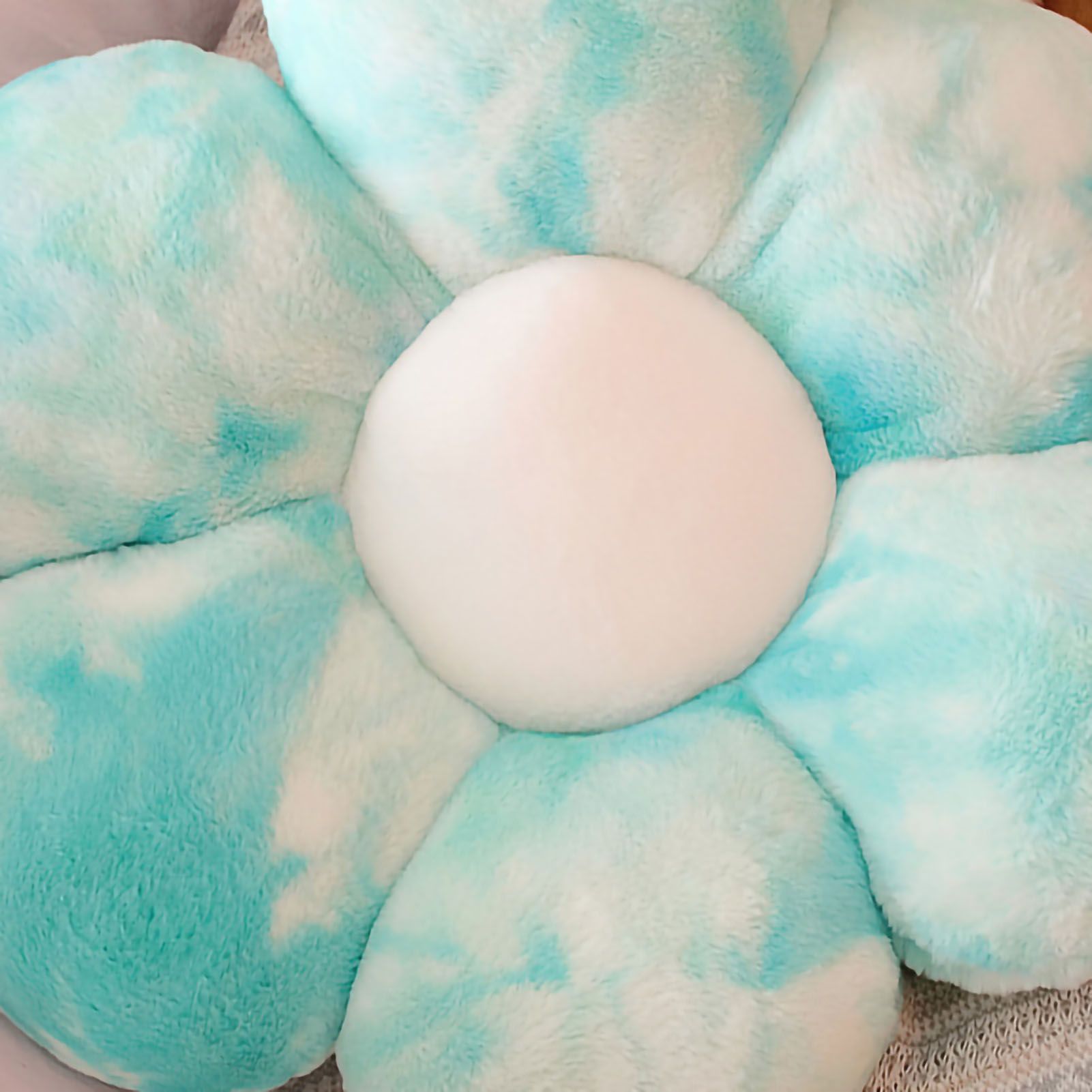 Flower Plush Pillow Soft Comfortable Colorful Flower Cushion Plush Pillow Home Sofa Flower Pillow Birthday Gift Blue 50cm 0.45Kg - Image 3