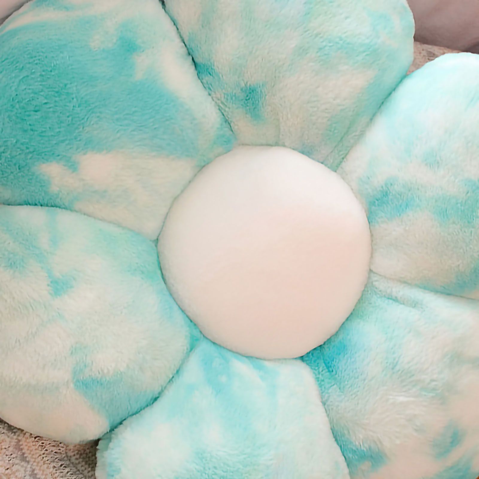 Flower Plush Pillow Soft Comfortable Colorful Flower Cushion Plush Pillow Home Sofa Flower Pillow Birthday Gift Blue 50cm 0.45Kg - Image 4
