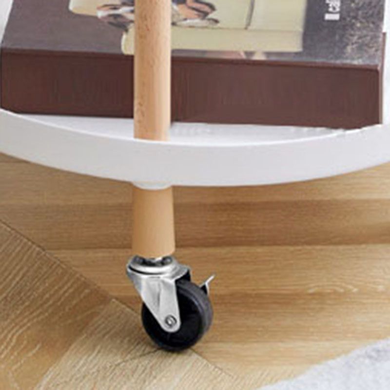 Cart Storage Rack Plastic Armrest Design Corrosion Resistant Rolling Storage Cart for Home Living Room Office White 2 Layers - Image 5