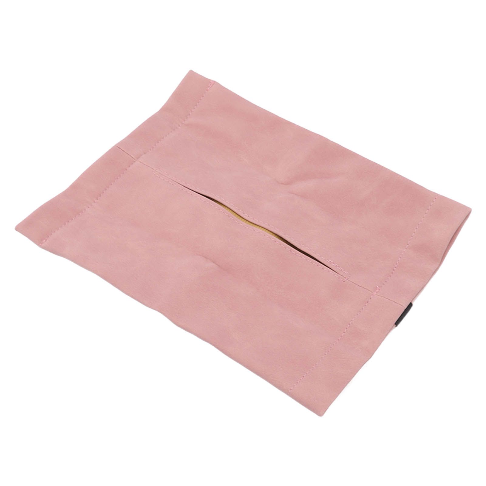 Car Tissue Holder Soft Wearable Odorless Plush Wipes Case Car Napkin Dispenser for Visor Backseat Pink - Image 3