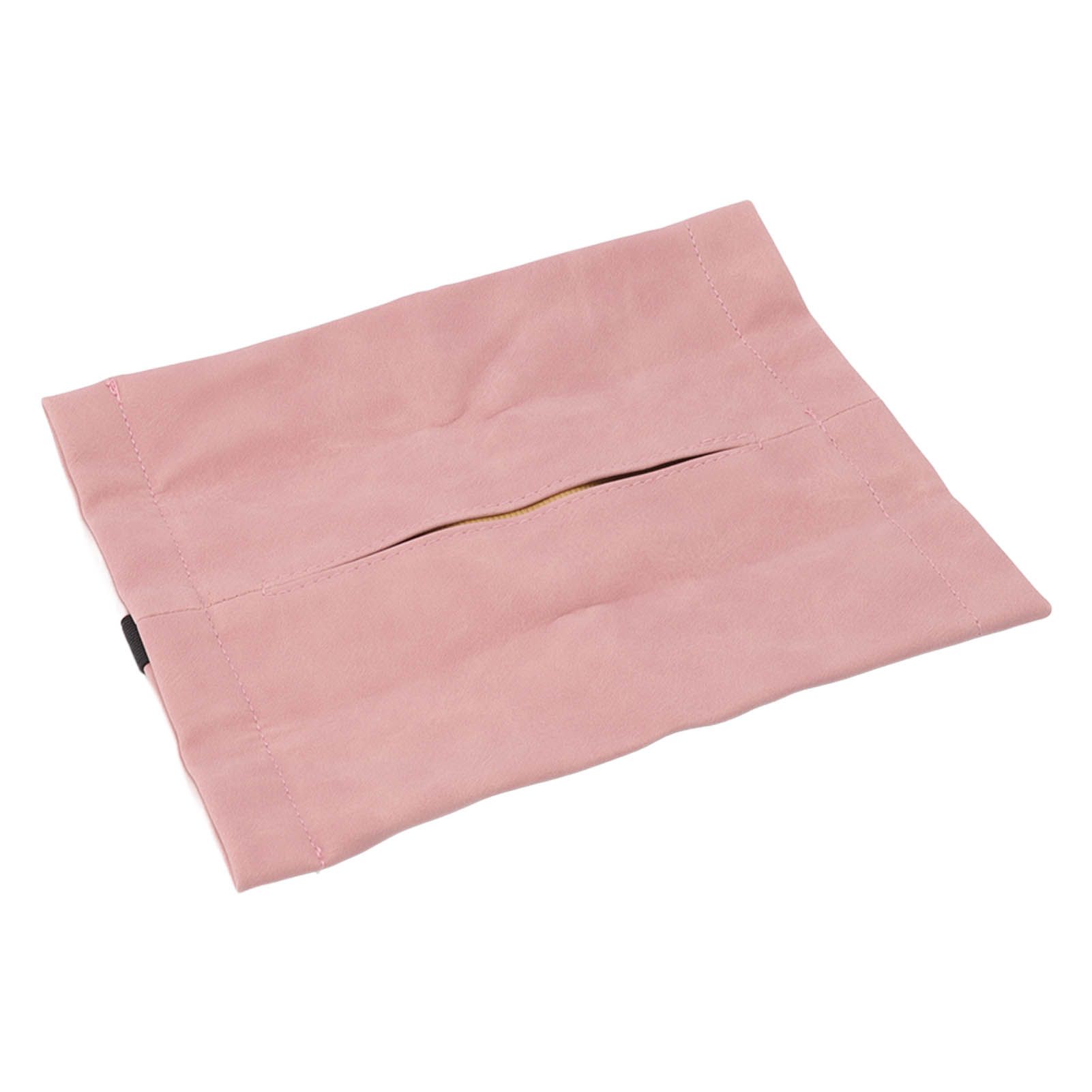 Car Tissue Holder Soft Wearable Odorless Plush Wipes Case Car Napkin Dispenser for Visor Backseat Pink - Image 4