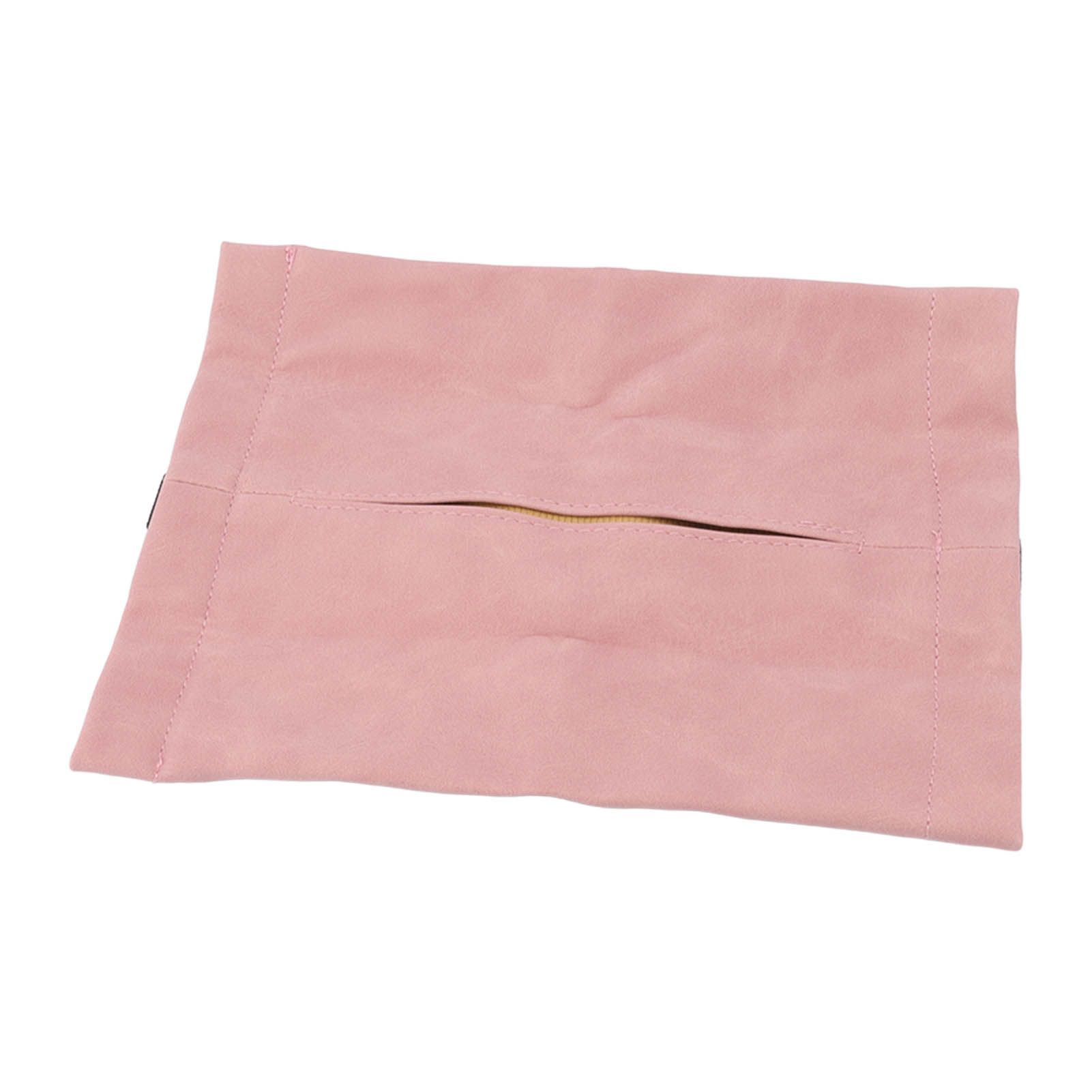 Car Tissue Holder Soft Wearable Odorless Plush Wipes Case Car Napkin Dispenser for Visor Backseat Pink - Image 5