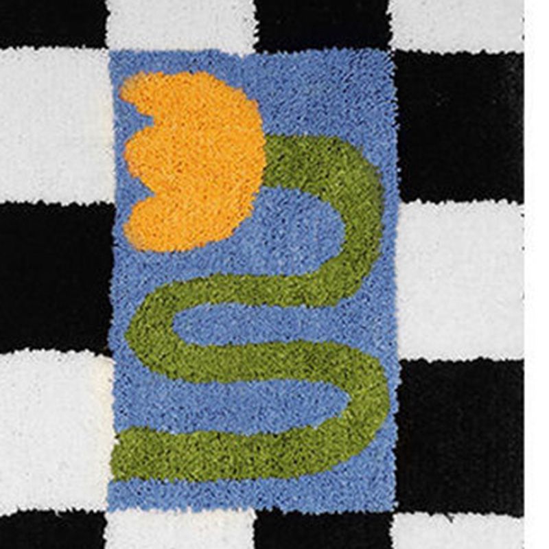 Checkered Doormat Anti Skid Black White Grid Cute Door Mat for Bathrooms Kitchens Living Rooms Morning Glory 40x60 - Image 6