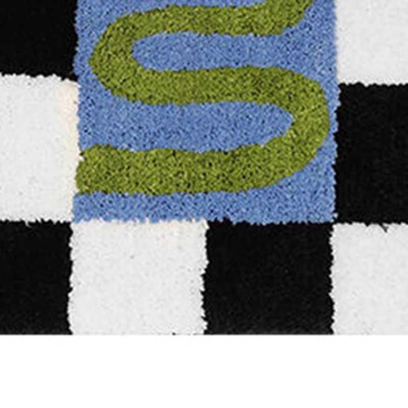Checkered Doormat Anti Skid Black White Grid Cute Door Mat for Bathrooms Kitchens Living Rooms Morning Glory 40x60 - Image 8