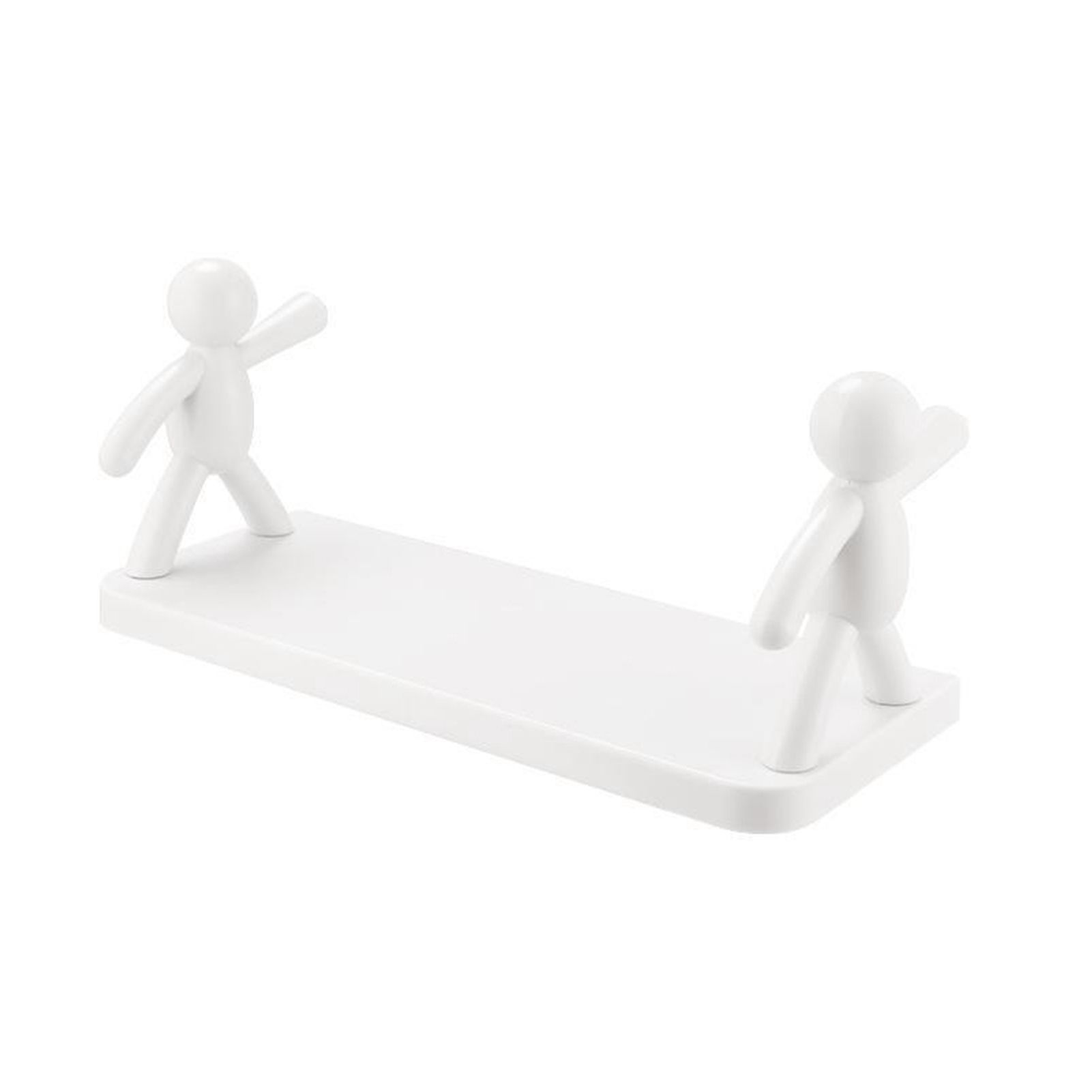 Wall Mounted Shelf Hole Free Installation Small Doll Shape Large Capacity Plastic Stable Load Bearing Storage Rack Grey - Image 2