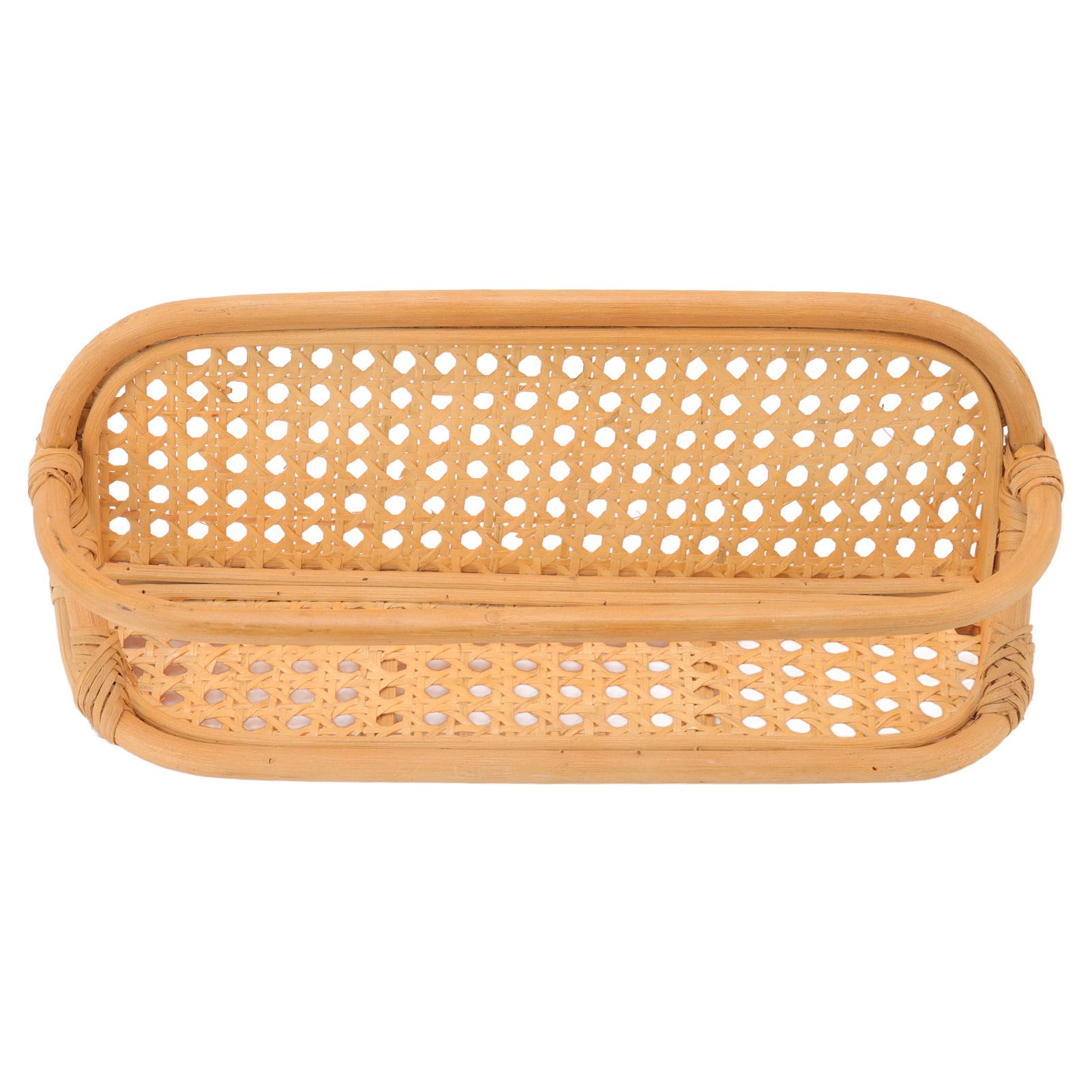 Rattan Wall Shelf Hand Crafted Durable Natural Rattan Hanging Rack Wall Storage Shelf for Bathroom Kitchen Living Room - Image 6