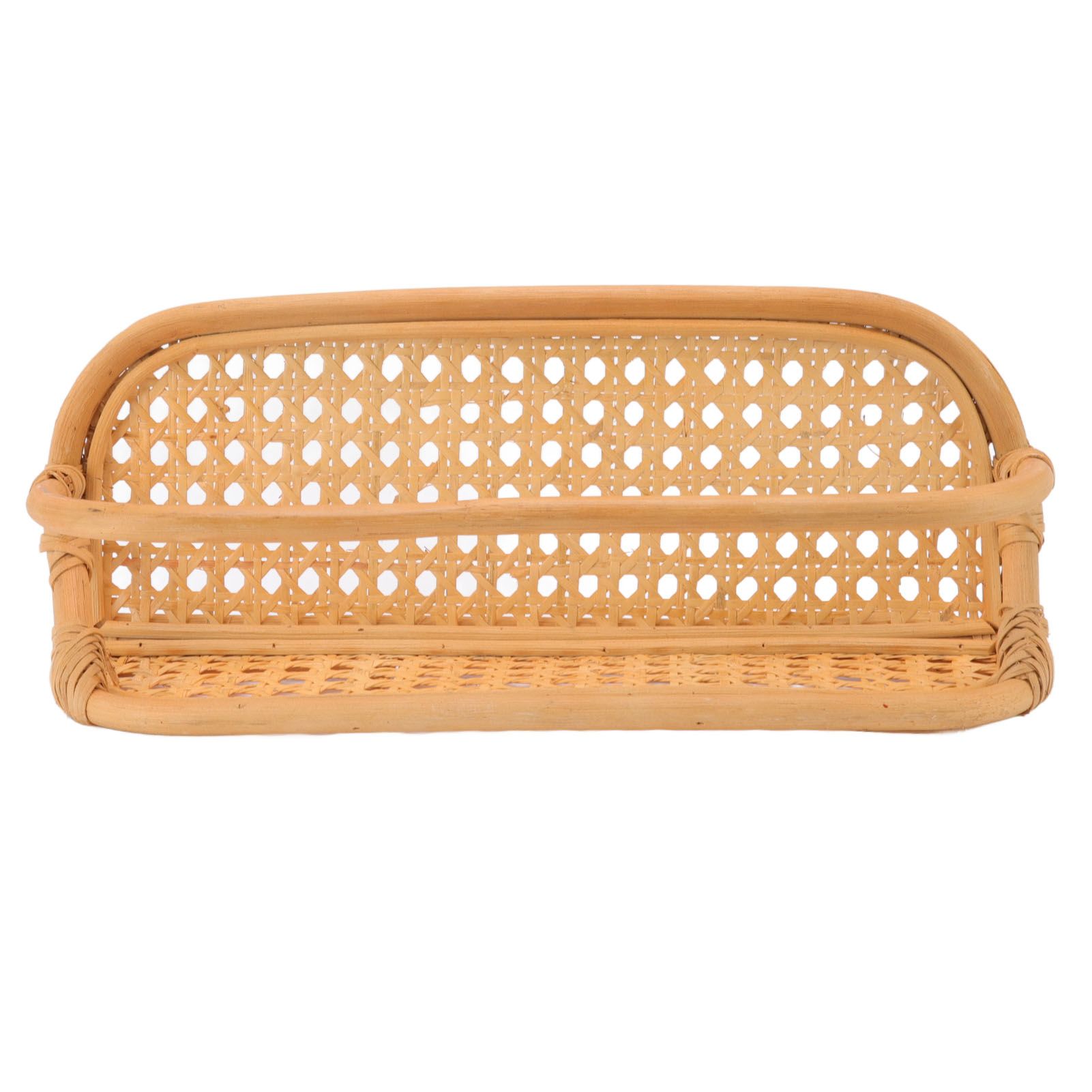 Rattan Wall Shelf Hand Crafted Durable Natural Rattan Hanging Rack Wall Storage Shelf for Bathroom Kitchen Living Room - Image 7