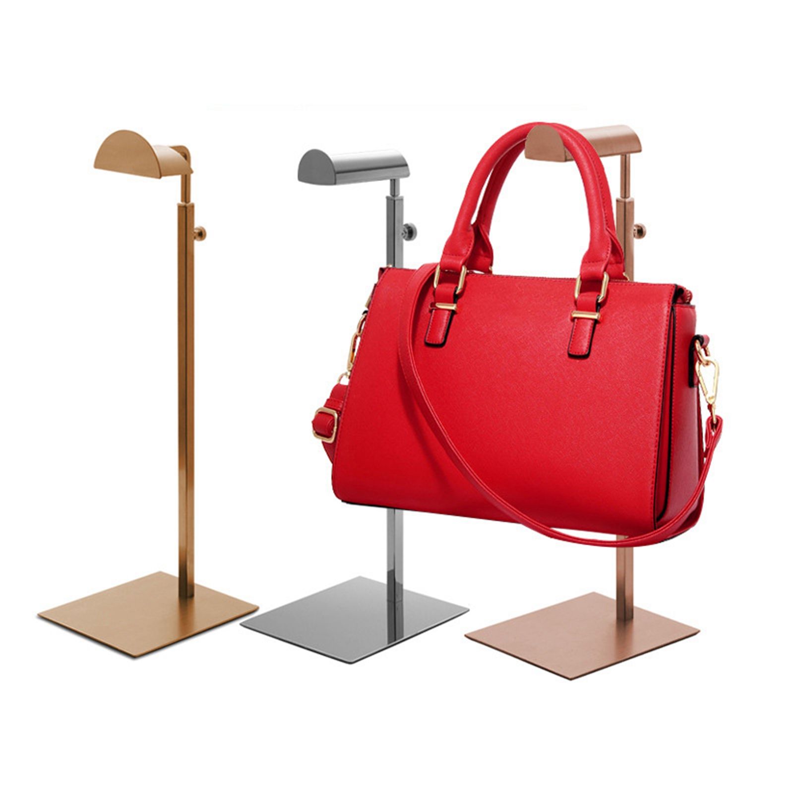 Handbag Display Stand Stainless Steel Height Adjustable Single Hook Purse Metal Holder Stand Type 4 - Image 3