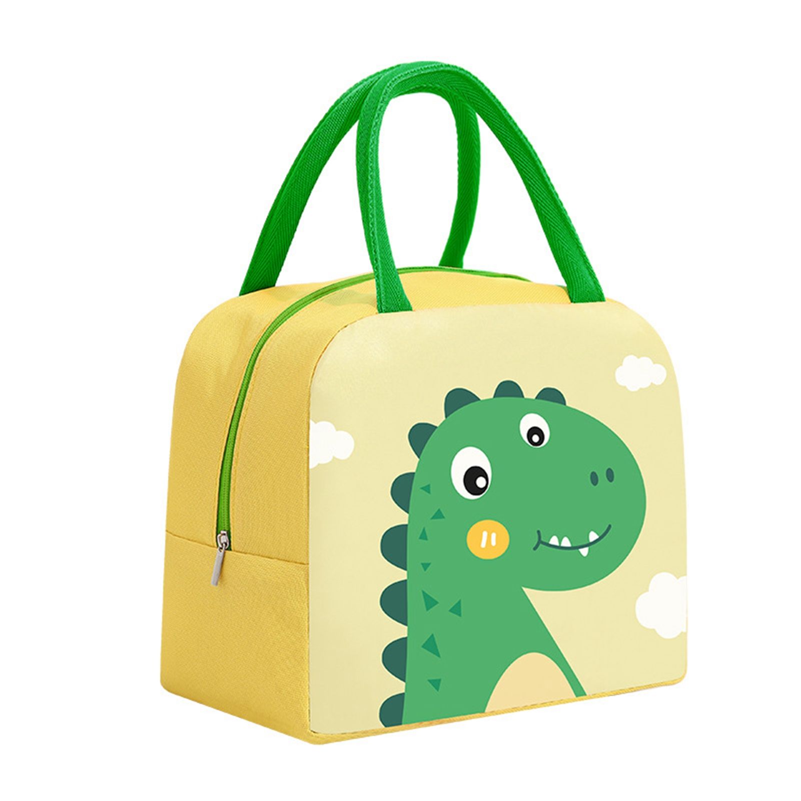 Thermal Bag Cartoon Large Capacity Heat Preservation Cute Lunch Bag for Children Green Dinosaur - Image 1