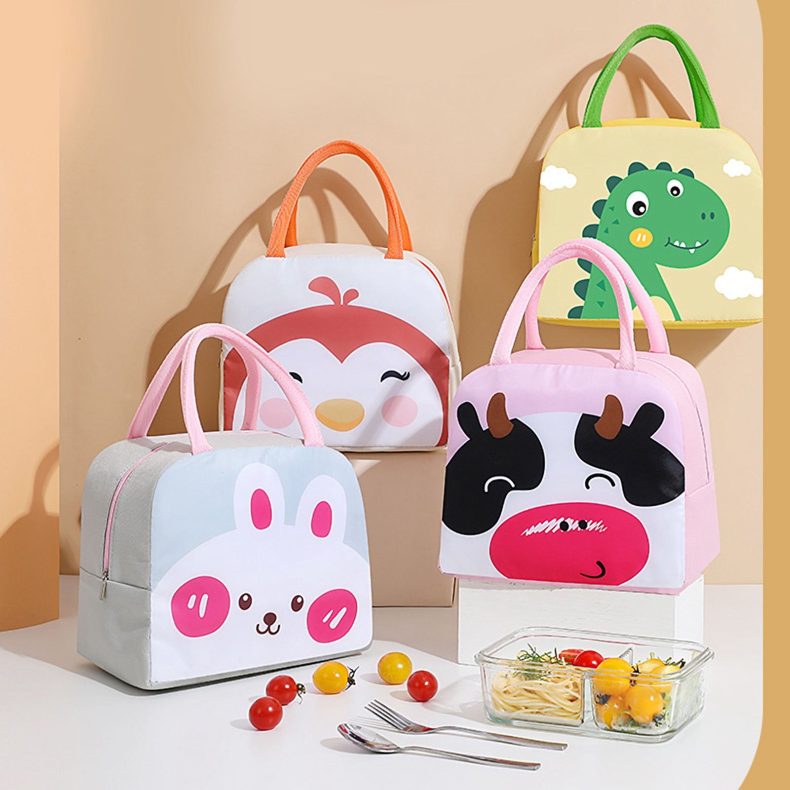 Thermal Bag Cartoon Large Capacity Heat Preservation Cute Lunch Bag for Children Bunny - Image 2