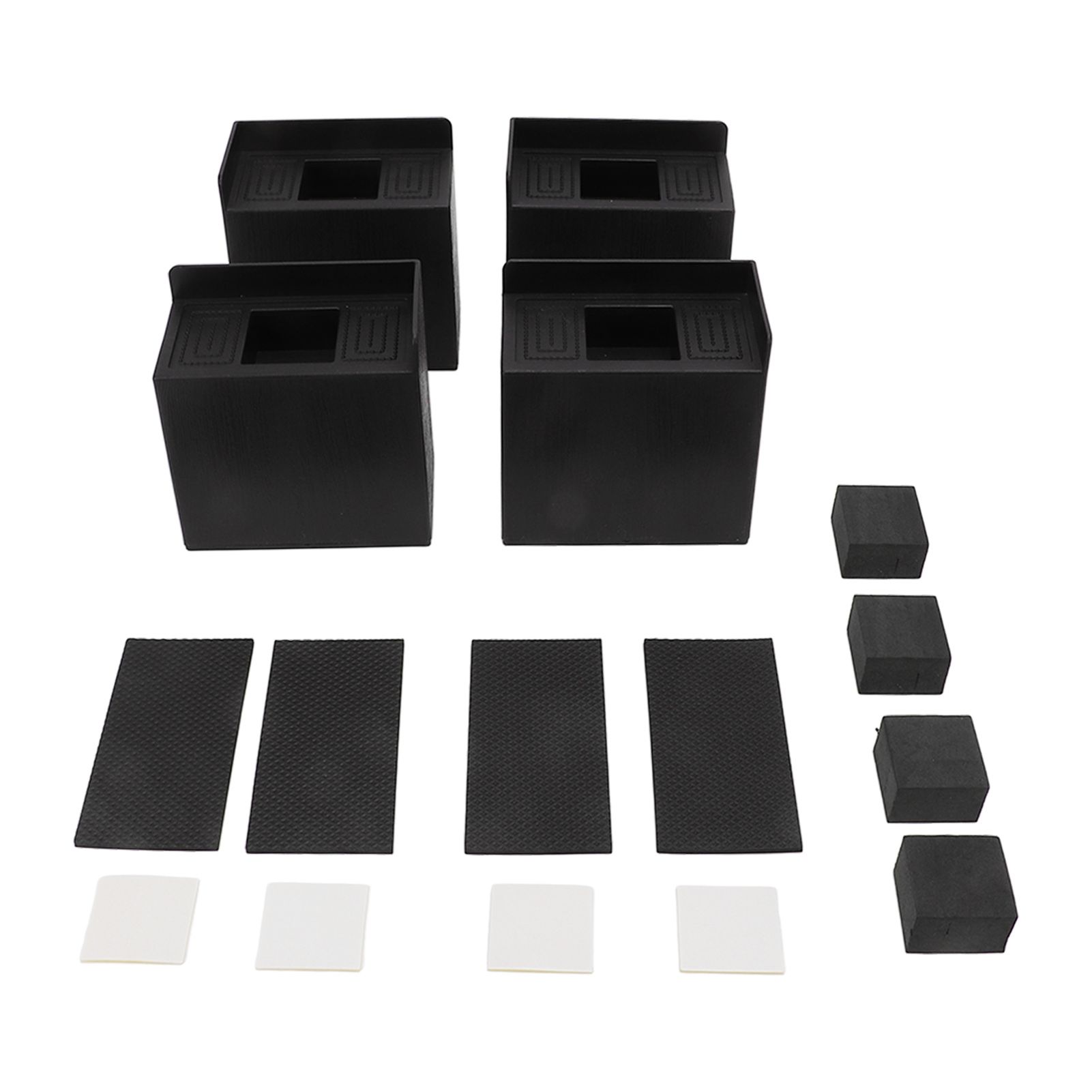 4 PCS 4in L Shaped Anti Vibration Pads Rectangular Non Slip Foot Pad Bed Risers for Washing Machine Sofa Furniture - Image 1