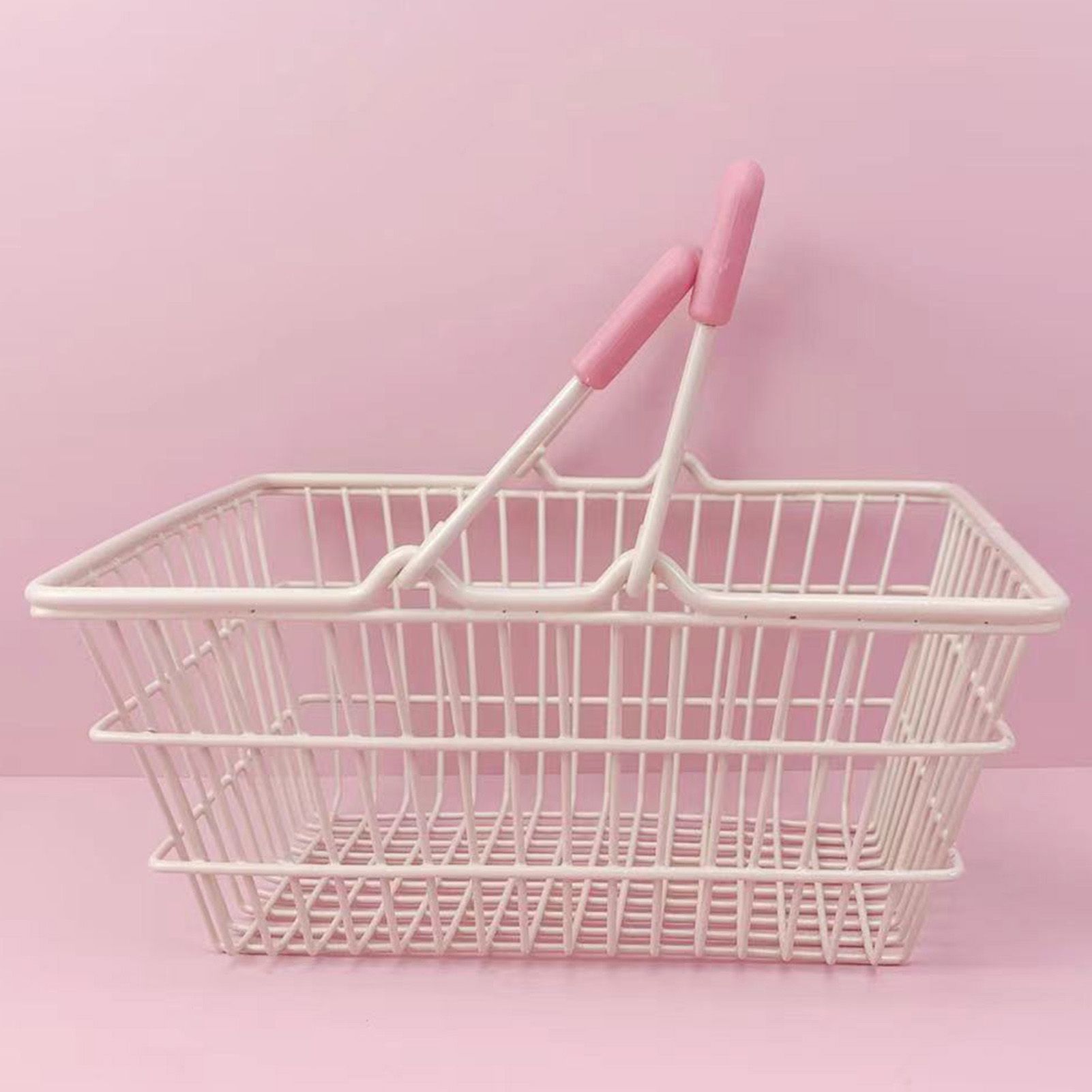 Table Storage Basket Iron Sturdy Stable Healthy Oil Paint Beautiful Portable Storage Basket for Bedroom 18x13 5x9cm - Image 4