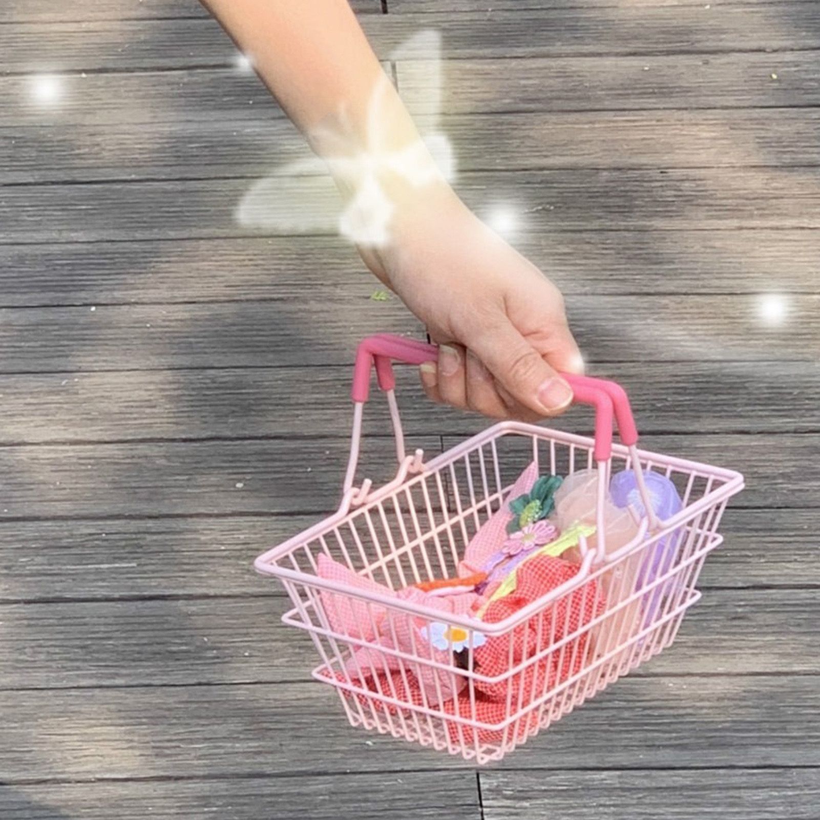 Table Storage Basket Iron Sturdy Stable Healthy Oil Paint Beautiful Portable Storage Basket for Bedroom 18x13 5x9cm - Image 6