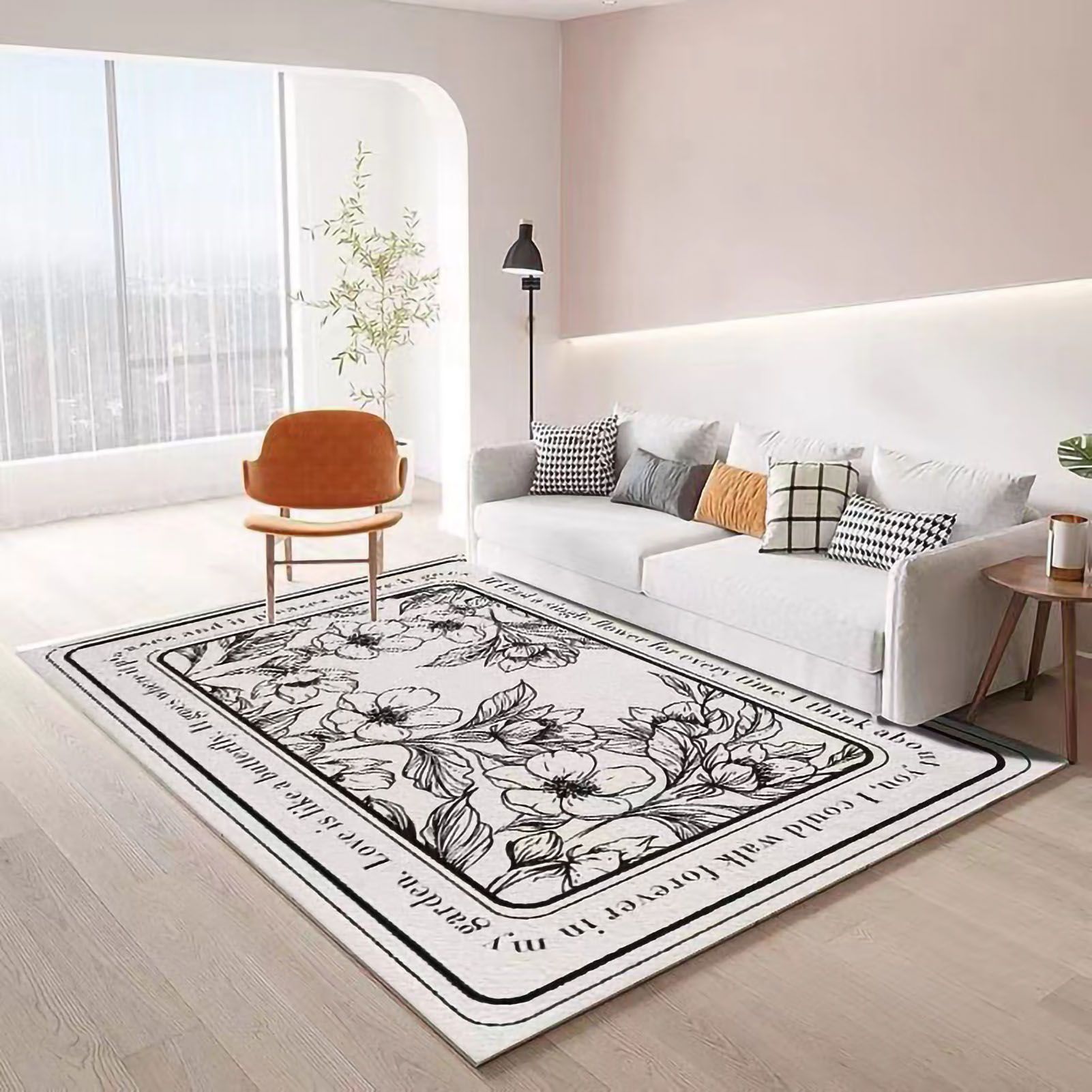 Carpet Large Area Floral Pattern Mordern Soft Carpet for Living Room Bedroom Dining Room Square 60×120cm - Image 5