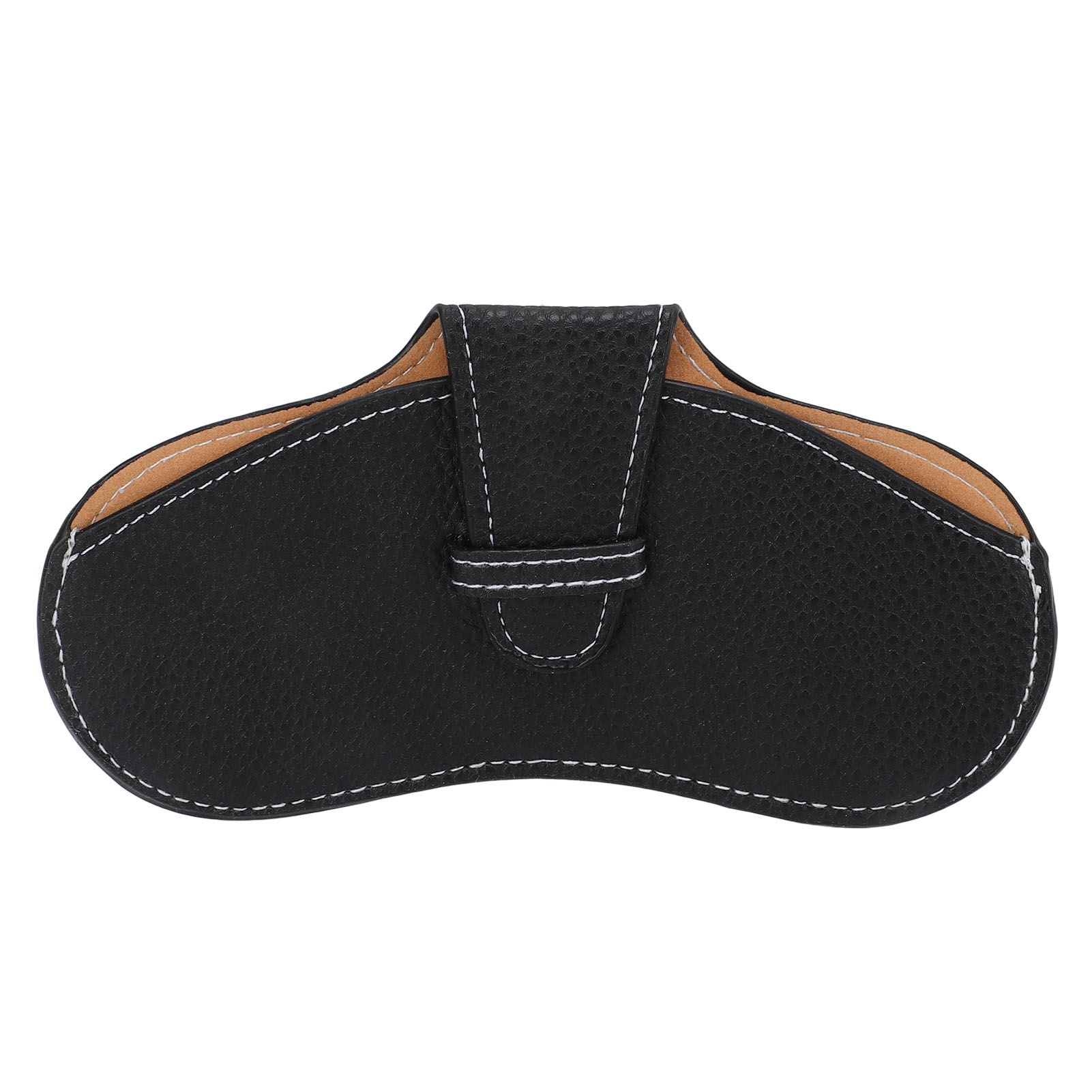 Leather Sunglasses Case Portable PU Leather Eyeglass Case Leather Wear Resistant Simple Eyeglass Case for Sunglasses Black - Image 1