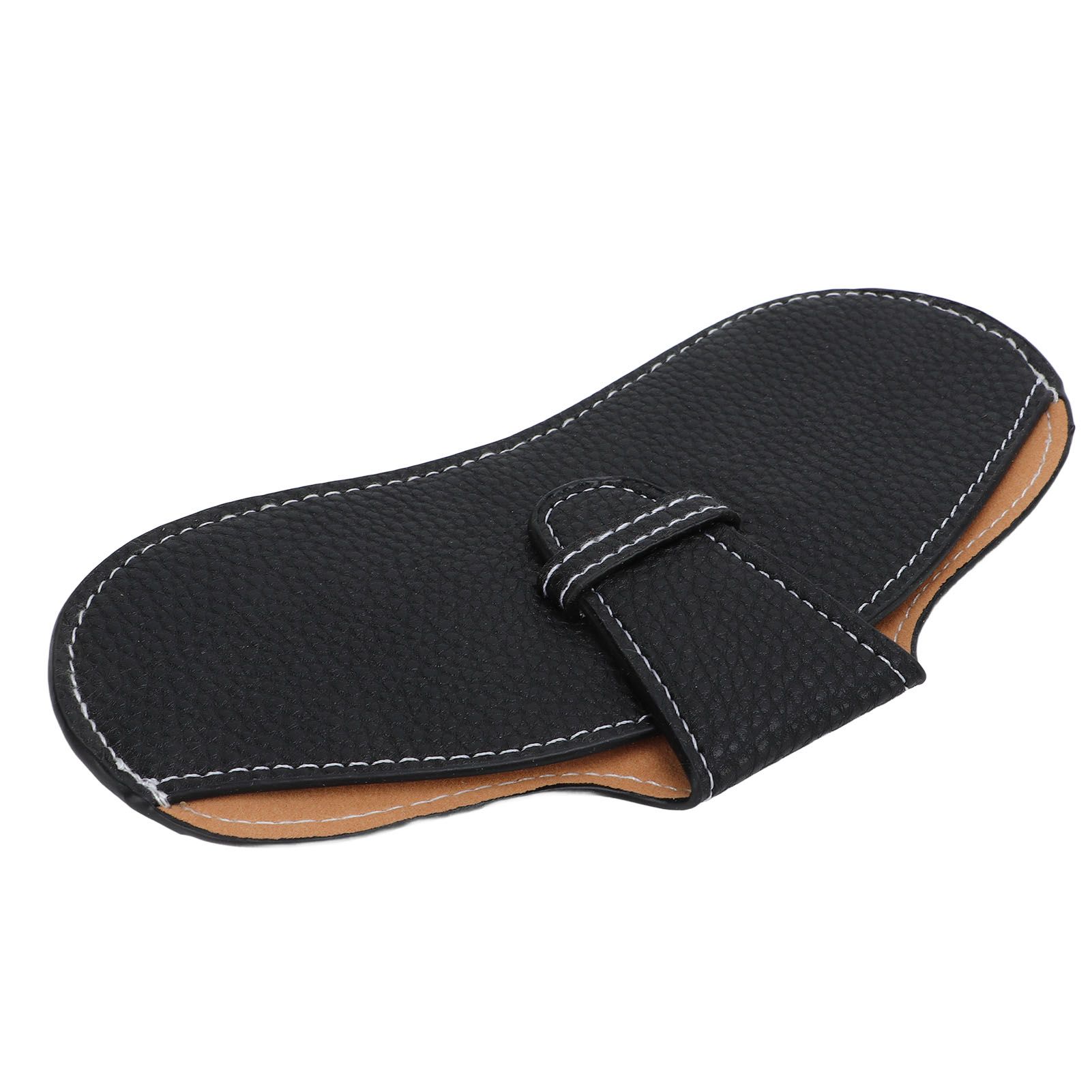 Leather Sunglasses Case Portable PU Leather Eyeglass Case Leather Wear Resistant Simple Eyeglass Case for Sunglasses Black - Image 3