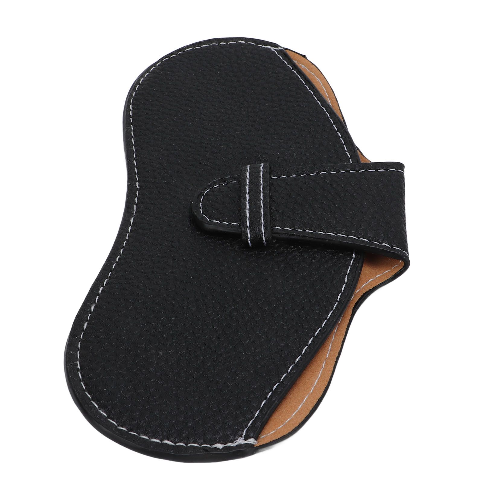 Leather Sunglasses Case Portable PU Leather Eyeglass Case Leather Wear Resistant Simple Eyeglass Case for Sunglasses Black - Image 4